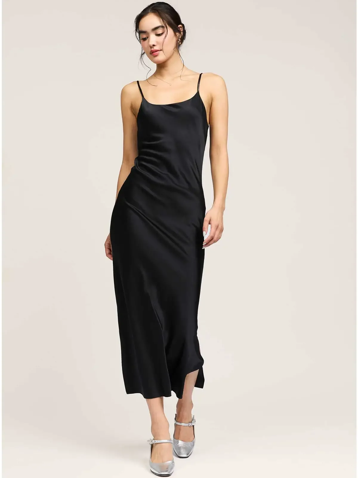 The Midnight Dream Silk Slip Dress - Onyx