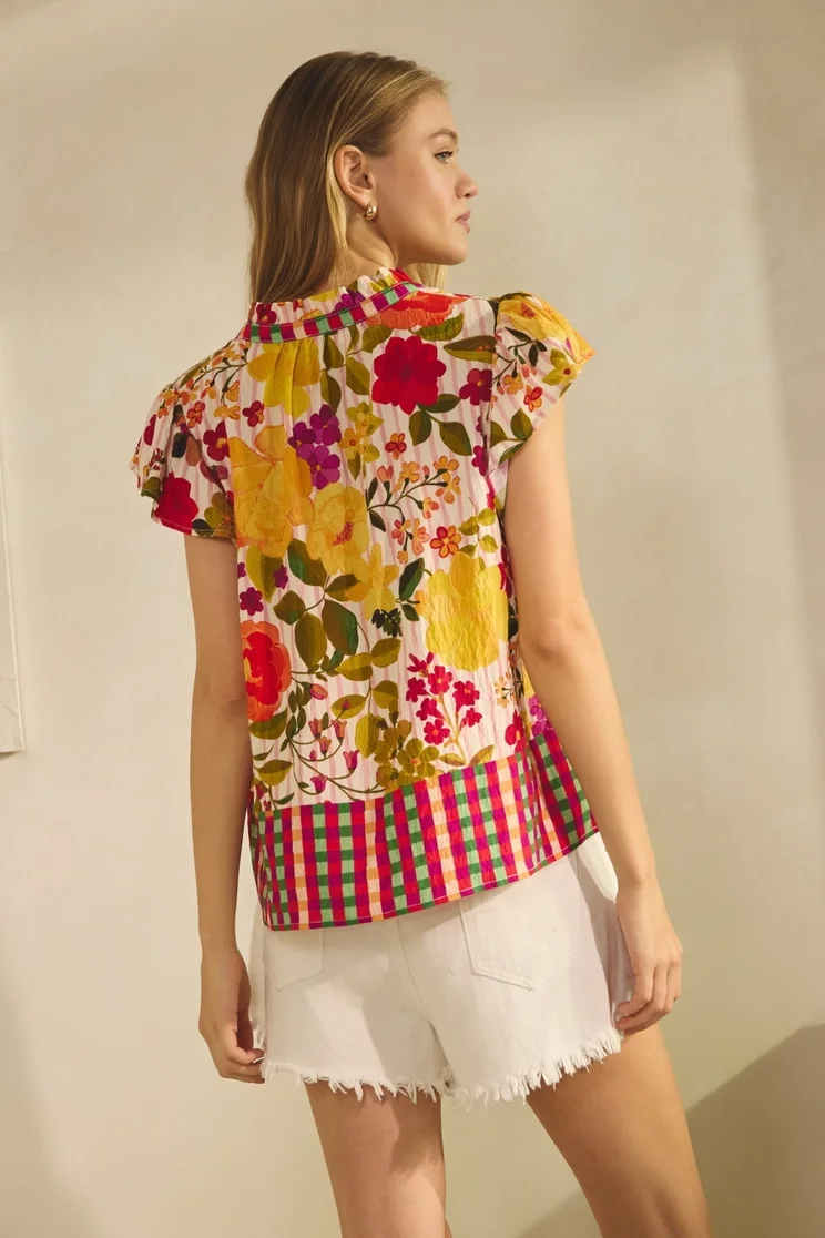 Oddi Red Pink Yellow Floral Blouse 2.webp
