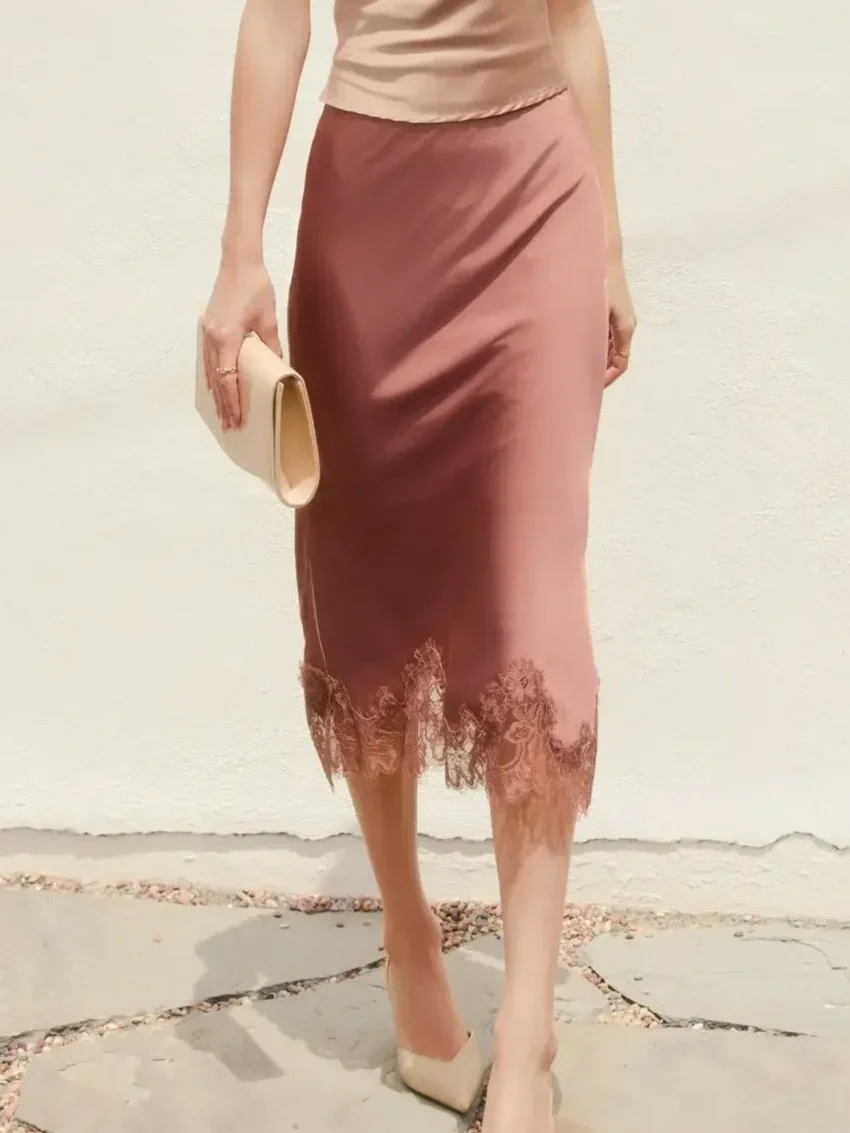 The Effortless Allure Skirt - Dark Rose
