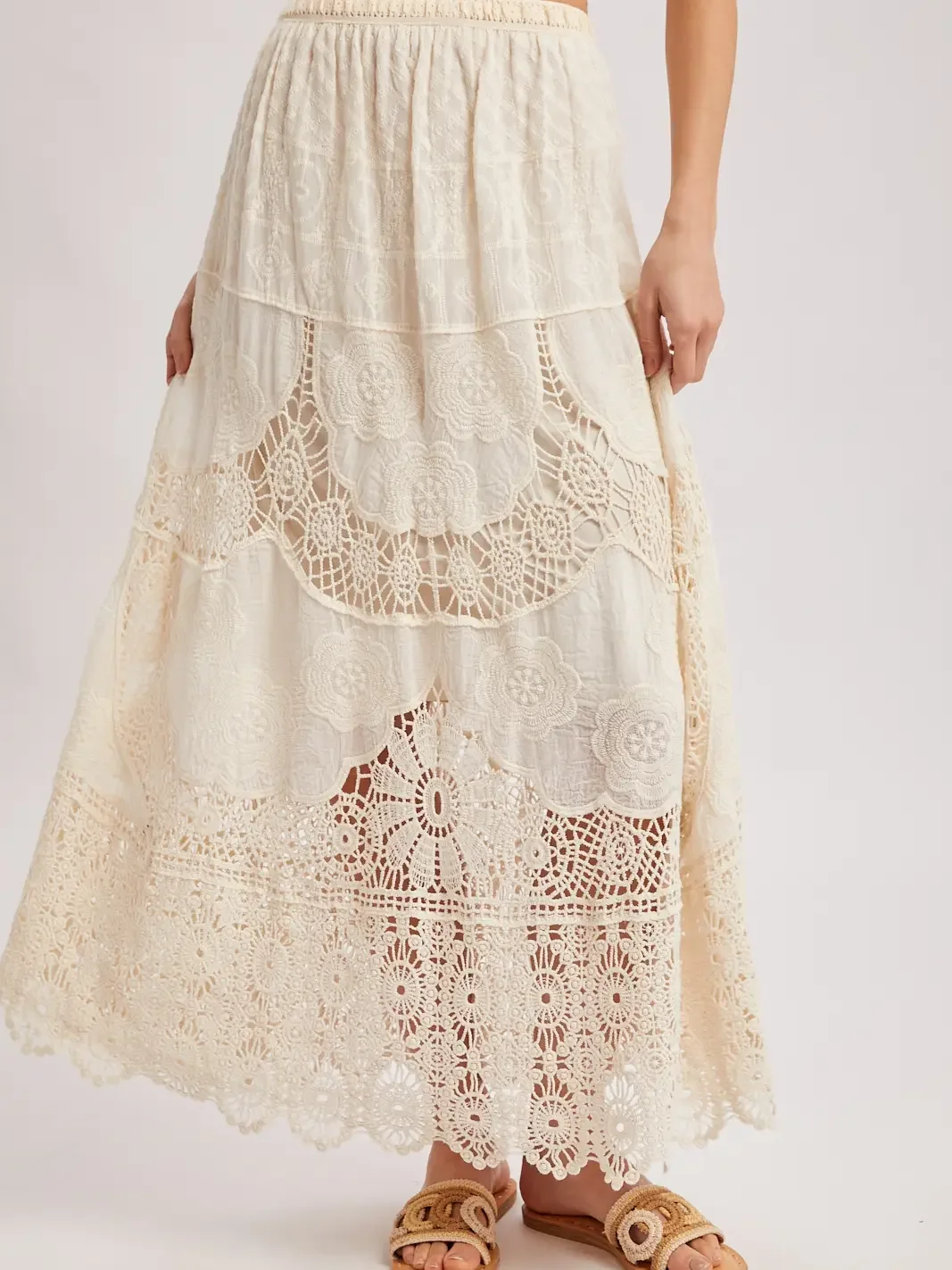 The Paros Lace Maxi - Cream
