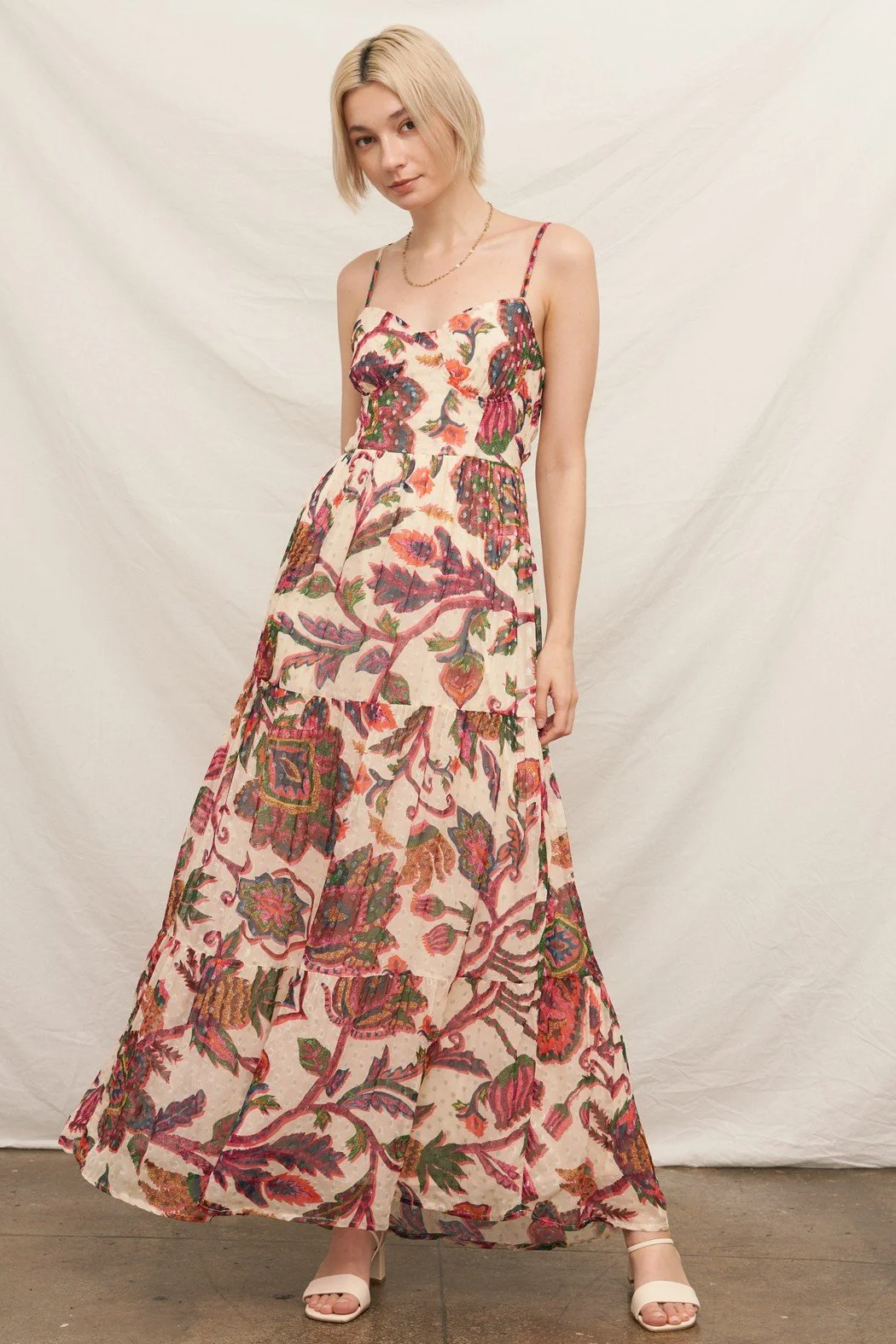 Printed Sleeveless Maxi Dress With Lurex Dots 1.jpg