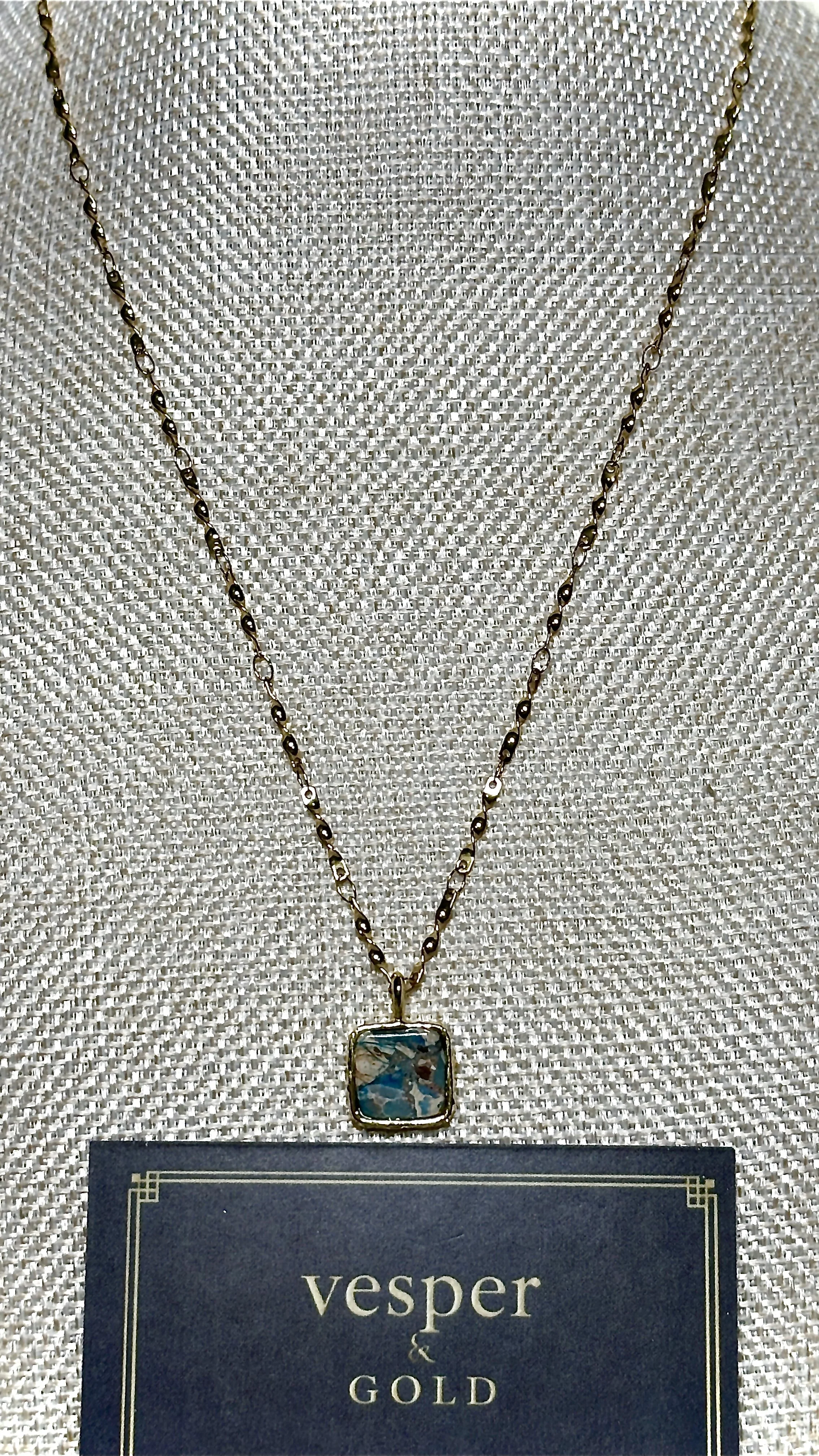 The Oceana Natural Stone Pendant Necklace