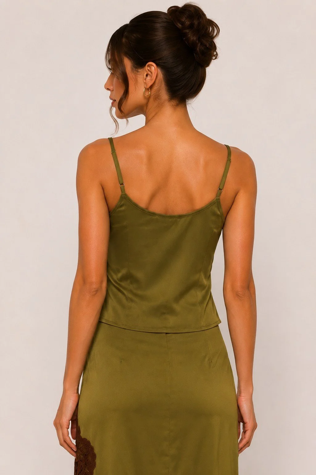 Olive Lace Trim Satin Top 1.jpg