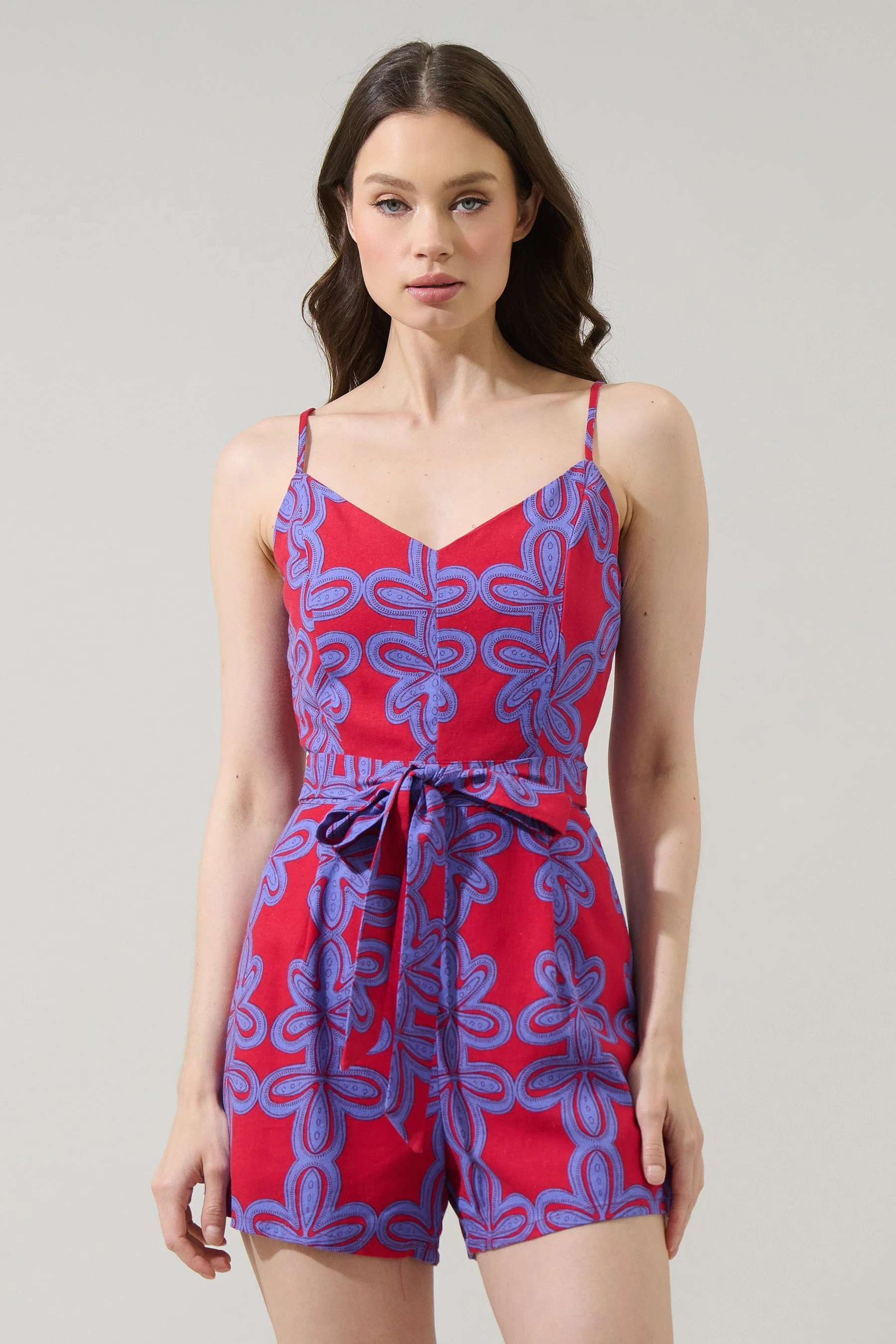 The Bazaar Nights Romper - Red/Purple Multi