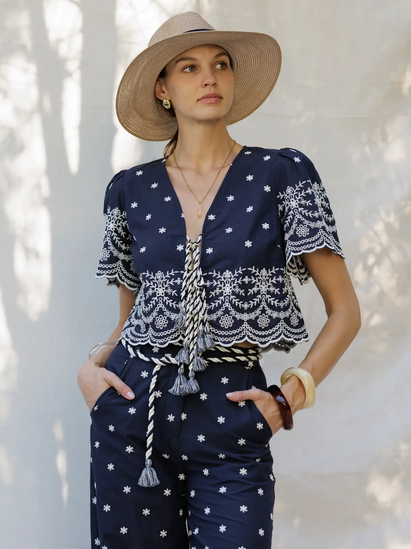 The Aegean Tassel Crop - Navy