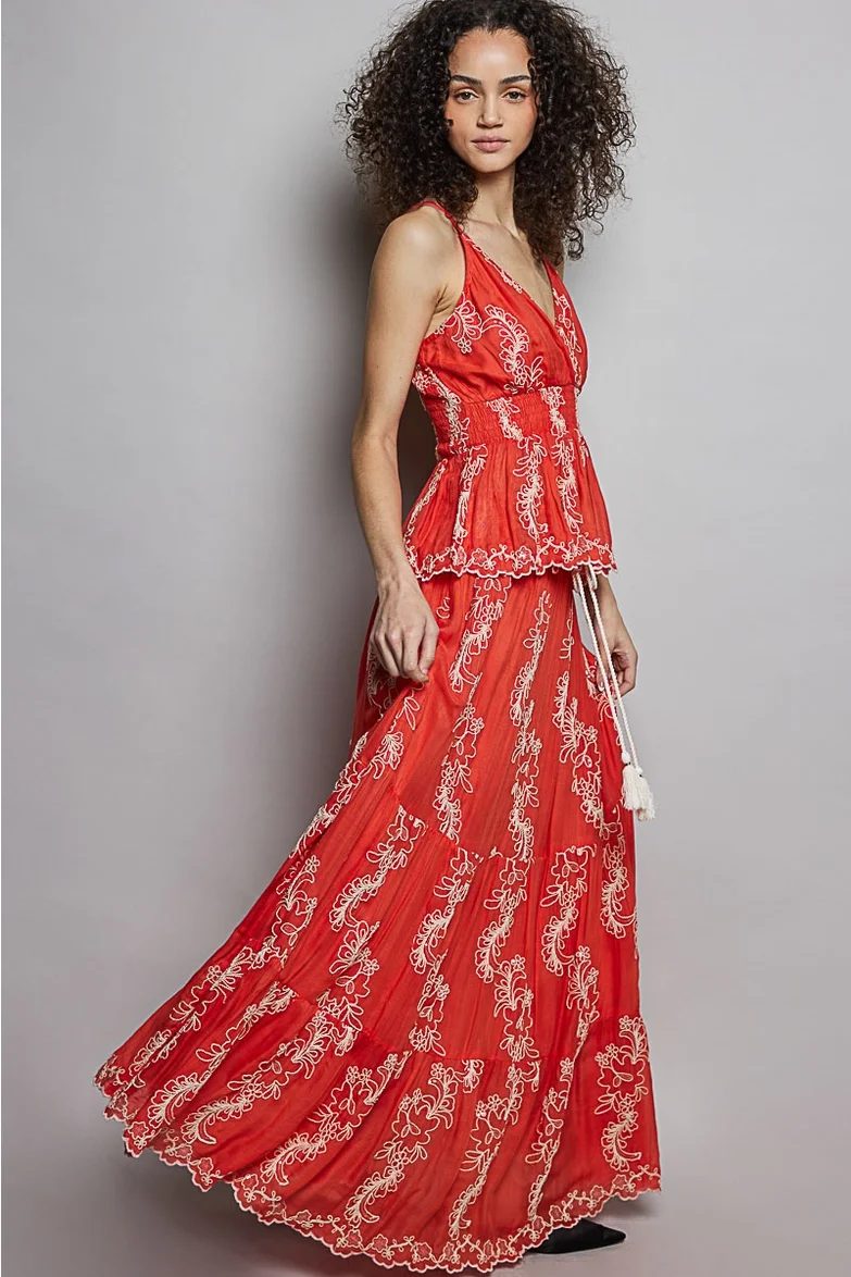 The Sirocco Skirt - Spiced Coral