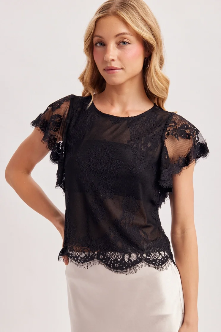 The Noir Lace Top - Black