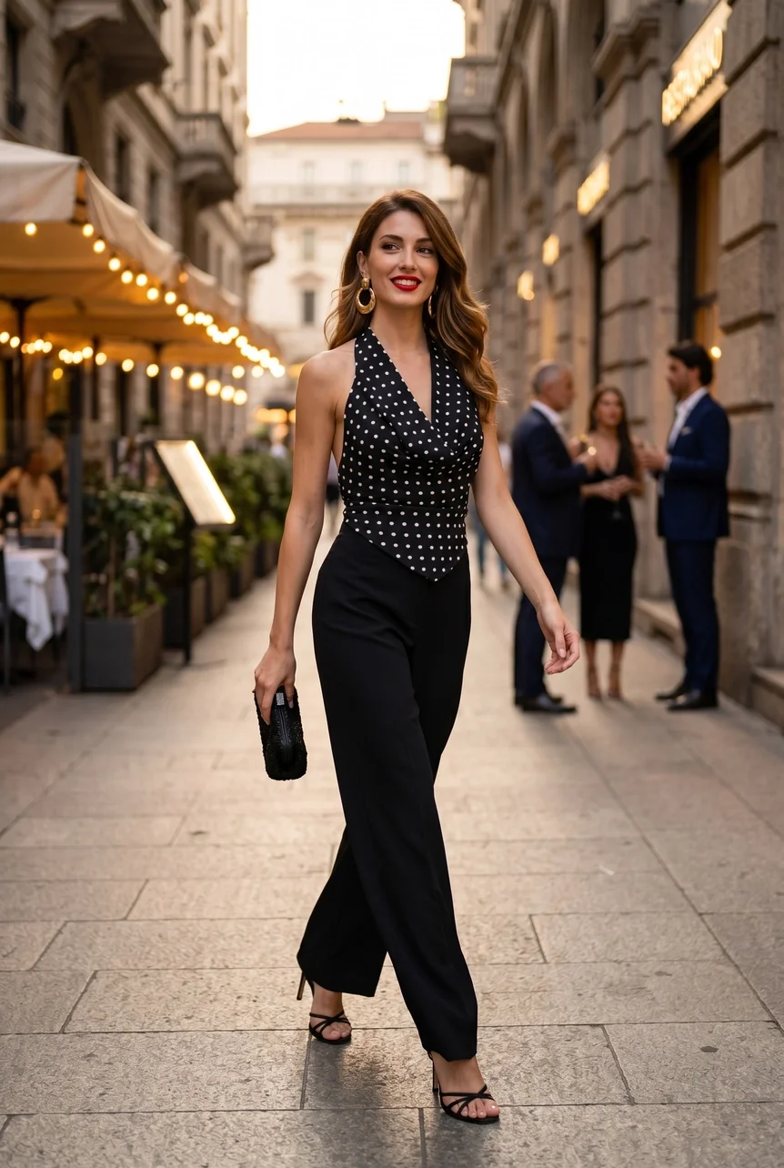 The Dolce Vita Polka Dot Halter