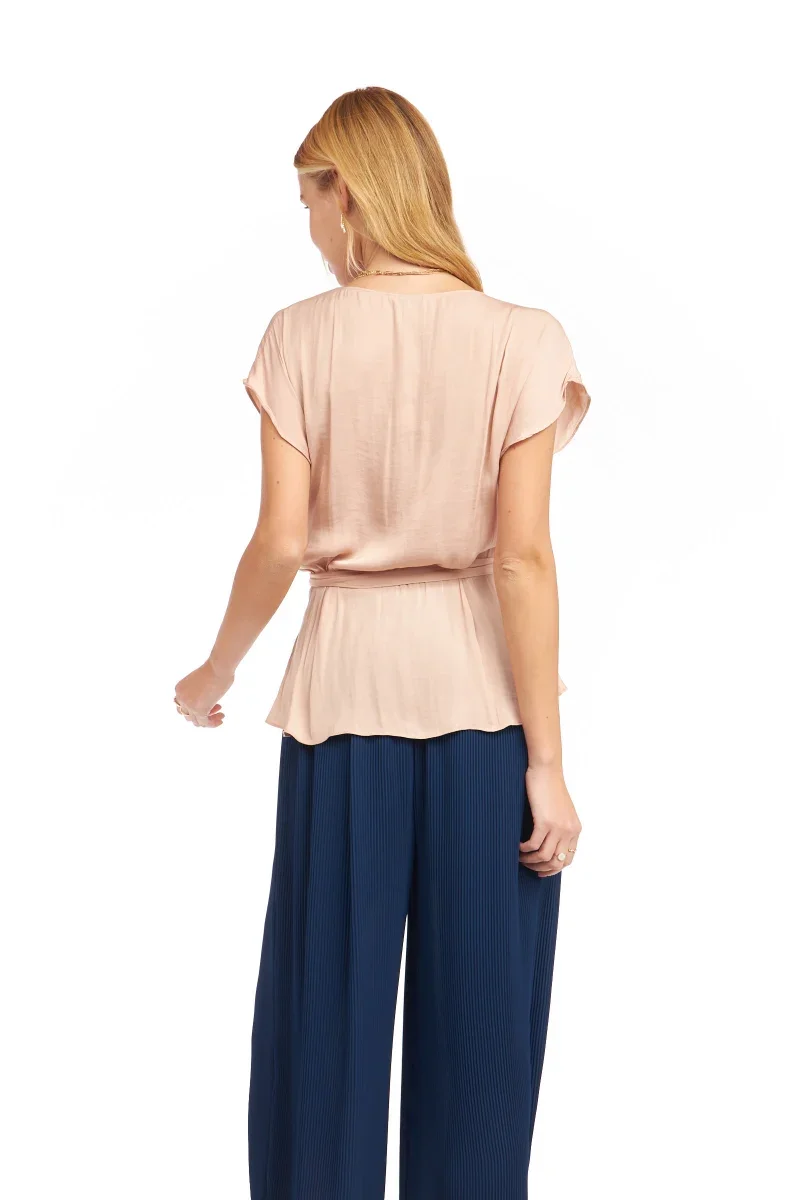 Surplice Blouse With Cinched Waist Tie 12.webp