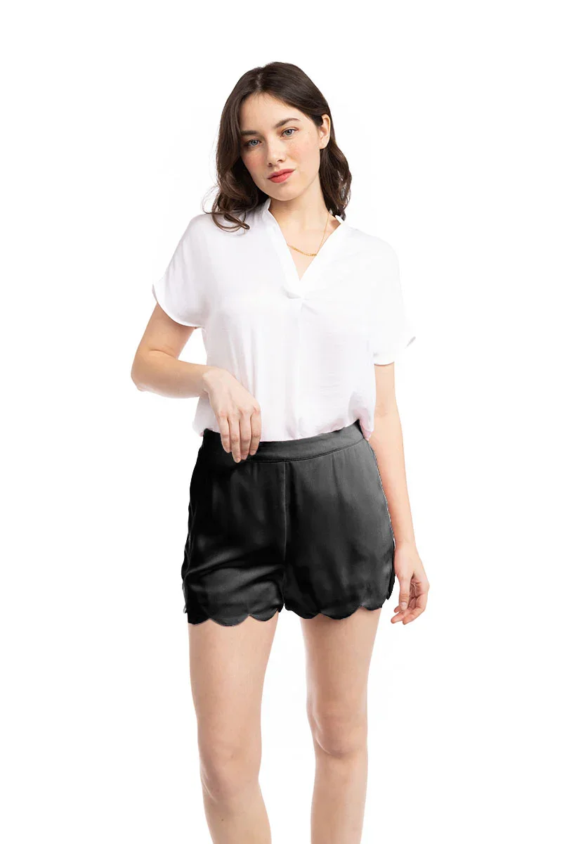 The Sorrento Scalloped Short - Onyx (Part of Set)