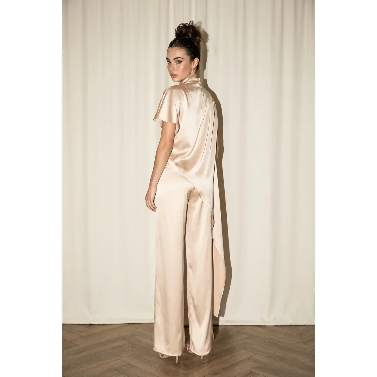 Satin Drape Neck Tunic Set 3.webp