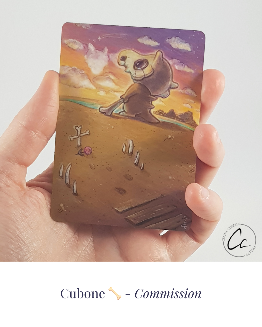 Cubone card alter — Osselait
Hand painted acrylic · commission available