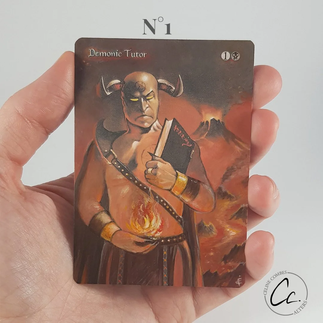 Demonic Tutor Commission - Magic the Gathering Hand Painted Alter