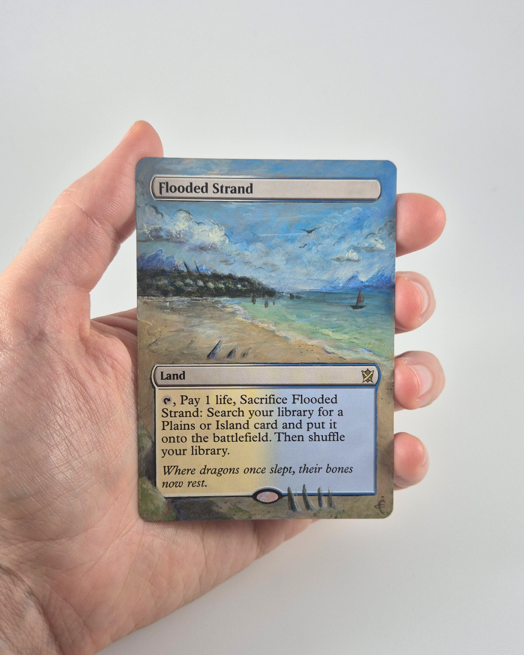 Flooded Strand - Magic the Gathering Hand Painted Alter - Dragons' Bones No. 1