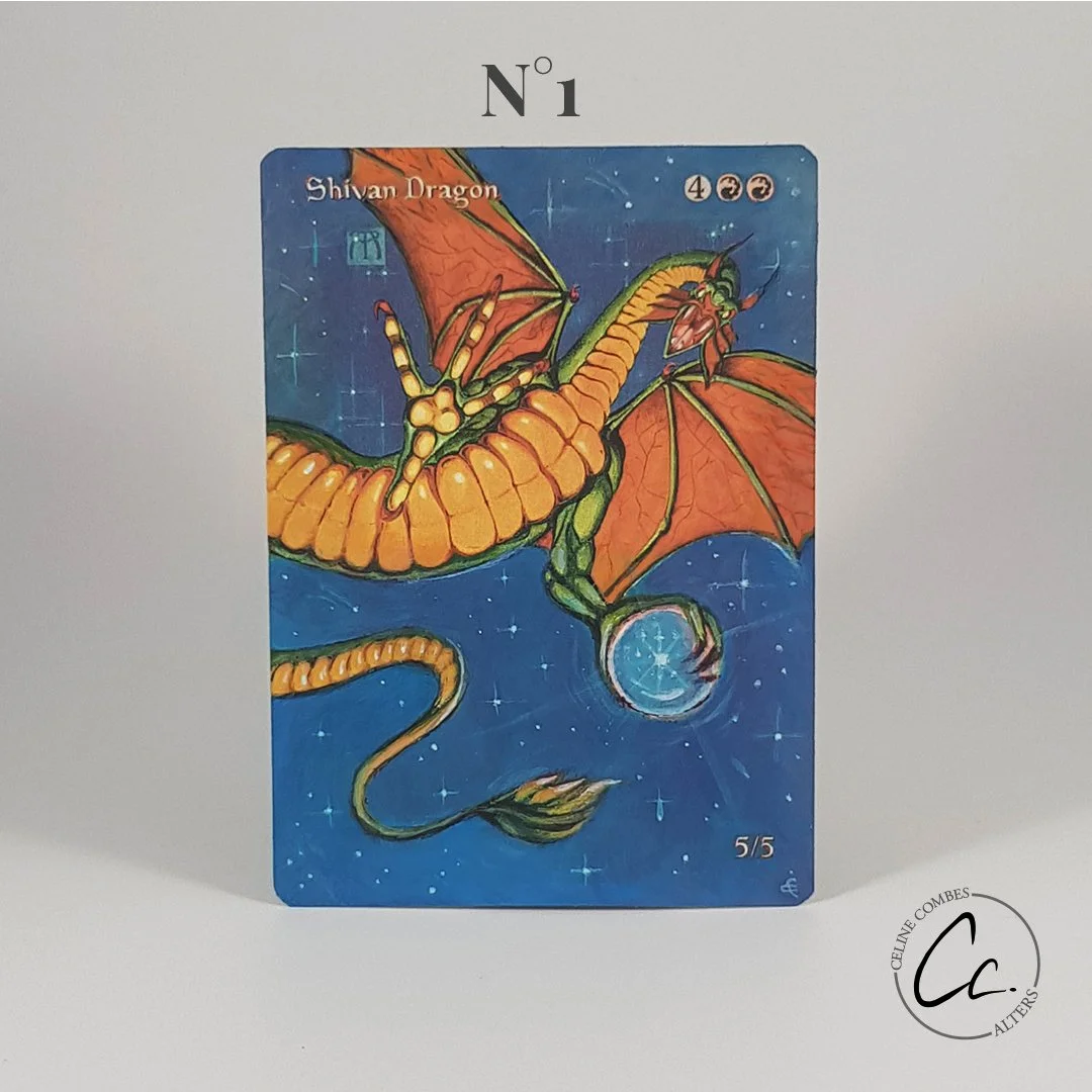 Shivan Dragon Commission - Magic the Gathering Hand Painted Alter