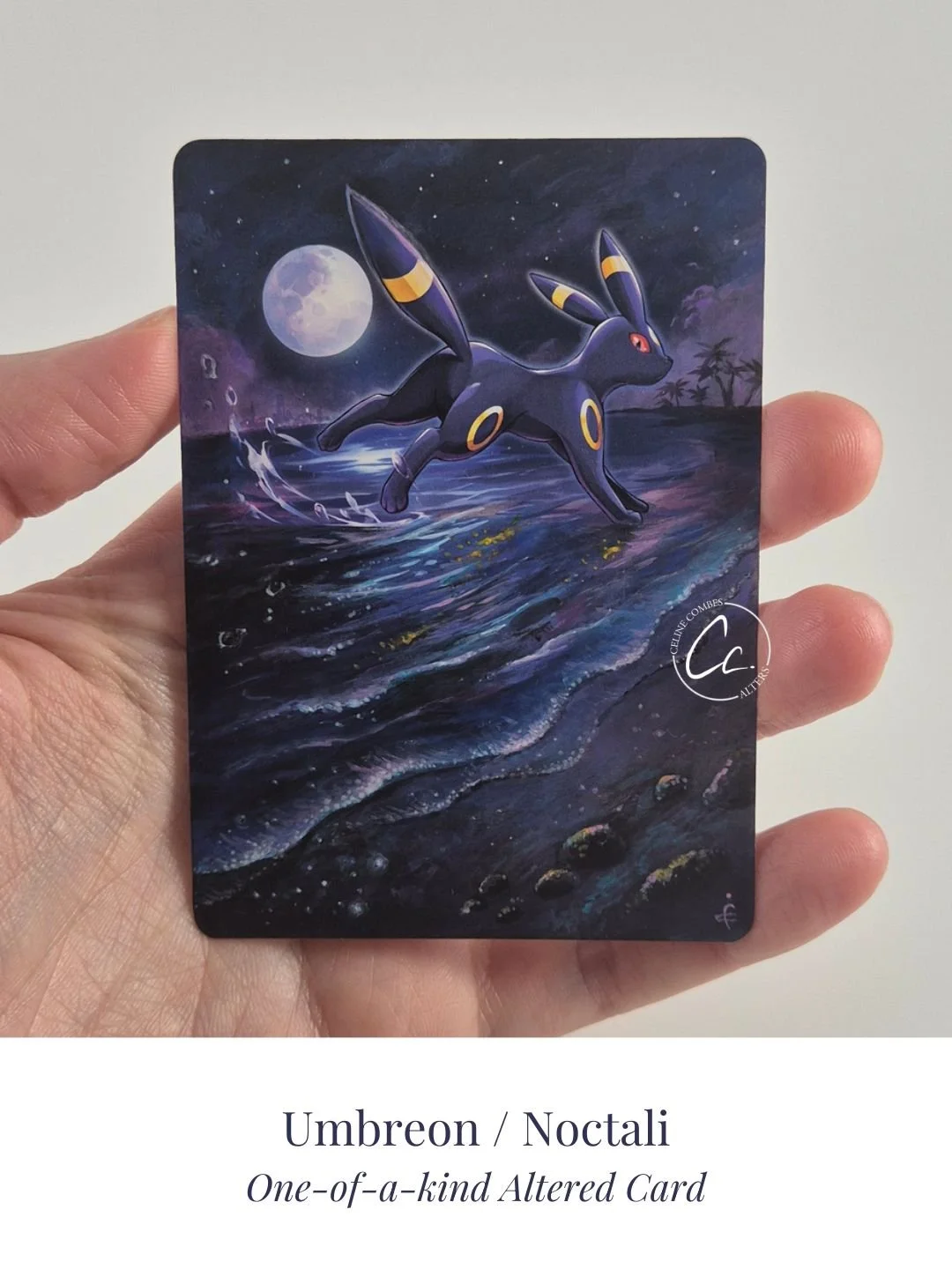 Umbreon card alter — Noctali 
Hand painted acrylic · commission available