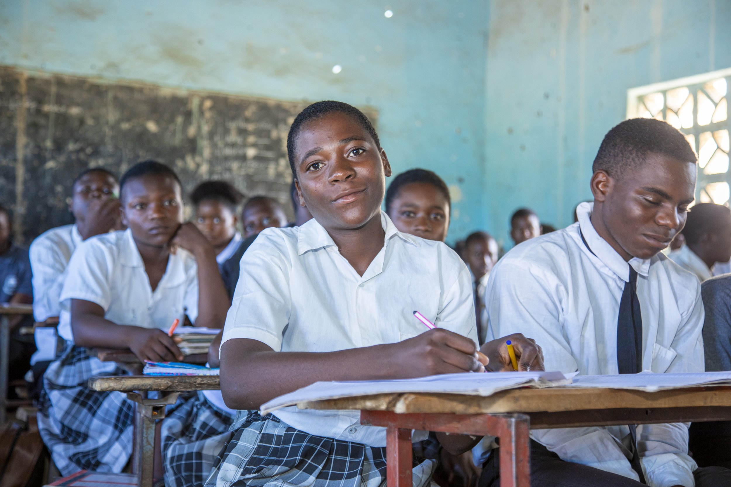 Schoolgirl in a household energy project community, Zambia