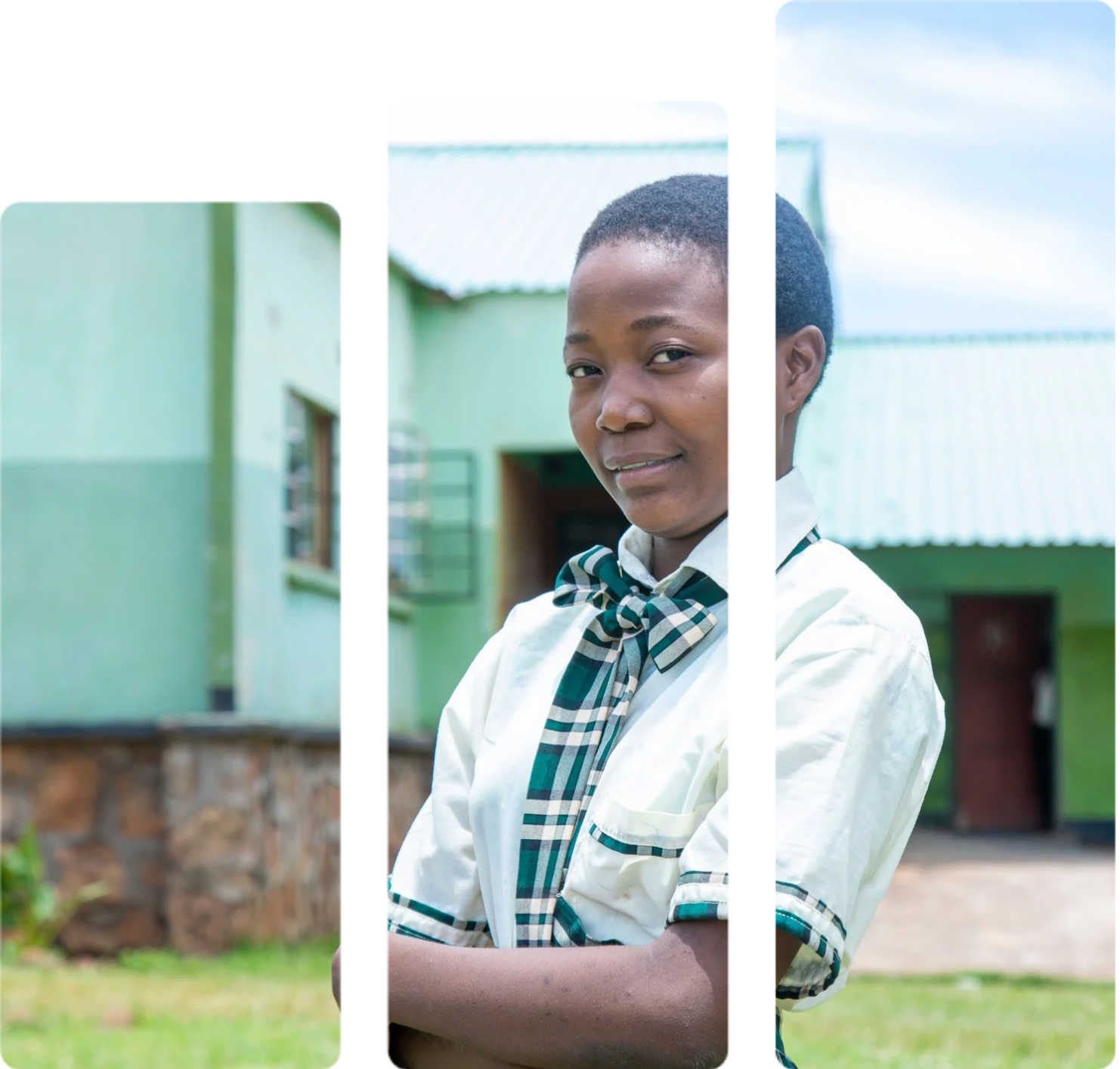 Schoolgirl thriving in community reached by household energy project