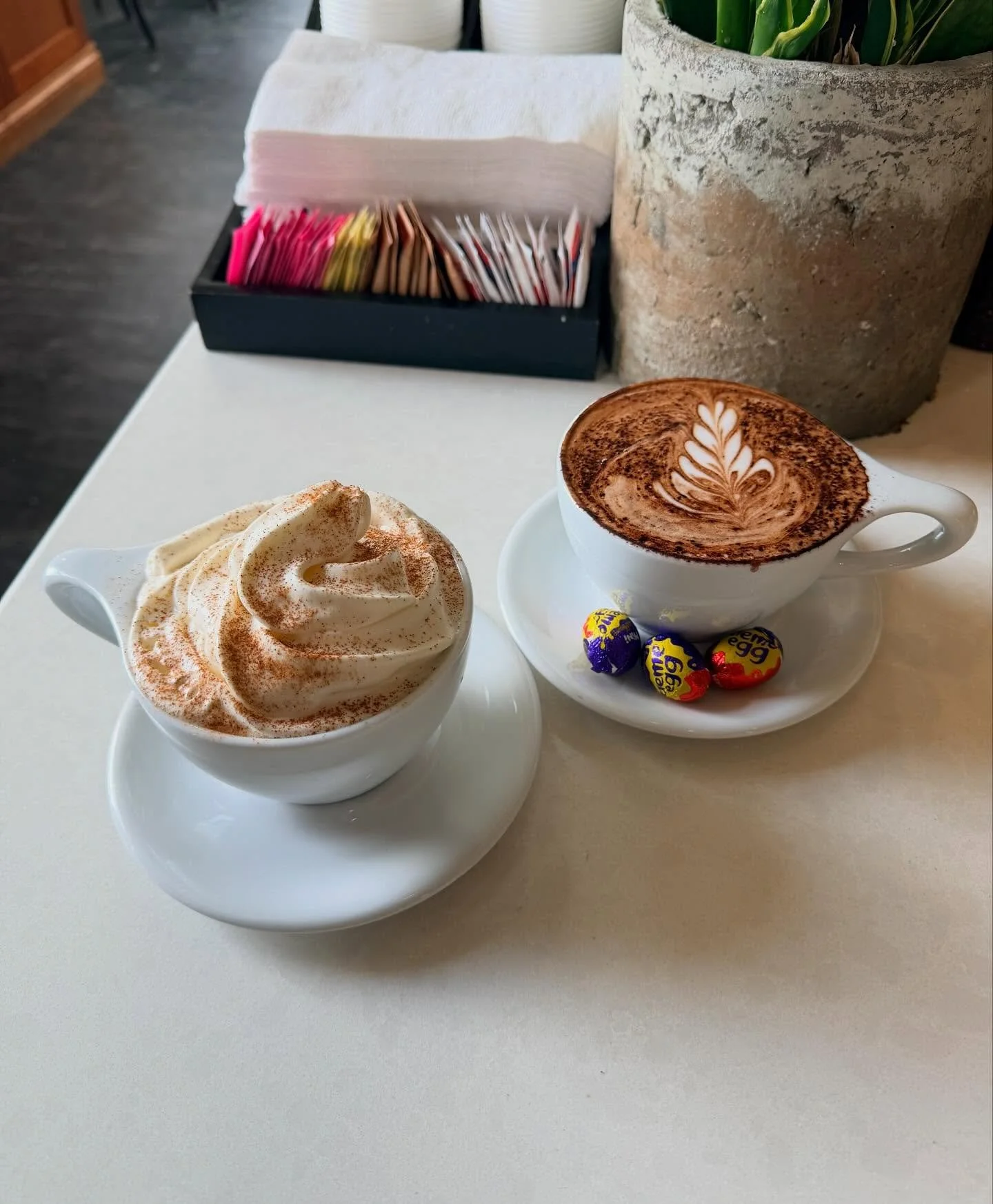 Couldn&rsquo;t help ourselves 🤭 Our Easter Bunny feature drinks are here early 🐰 

🥕 Cake Latte w. Cream Cheese Whip 

Cream 🥚 Mocha