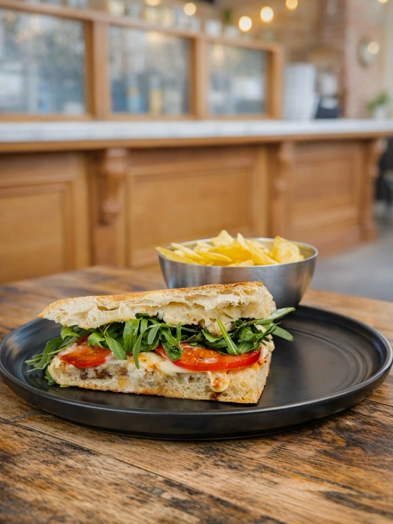 Happy Sunday!🌞 Come By and Try Out Our Feature Sandwich: Sun-dried Tomato Pesto Caprese 🥪 
Fresh Mozzarella, Tomato, Arugula and Sun-dried Tomato Pesto😍