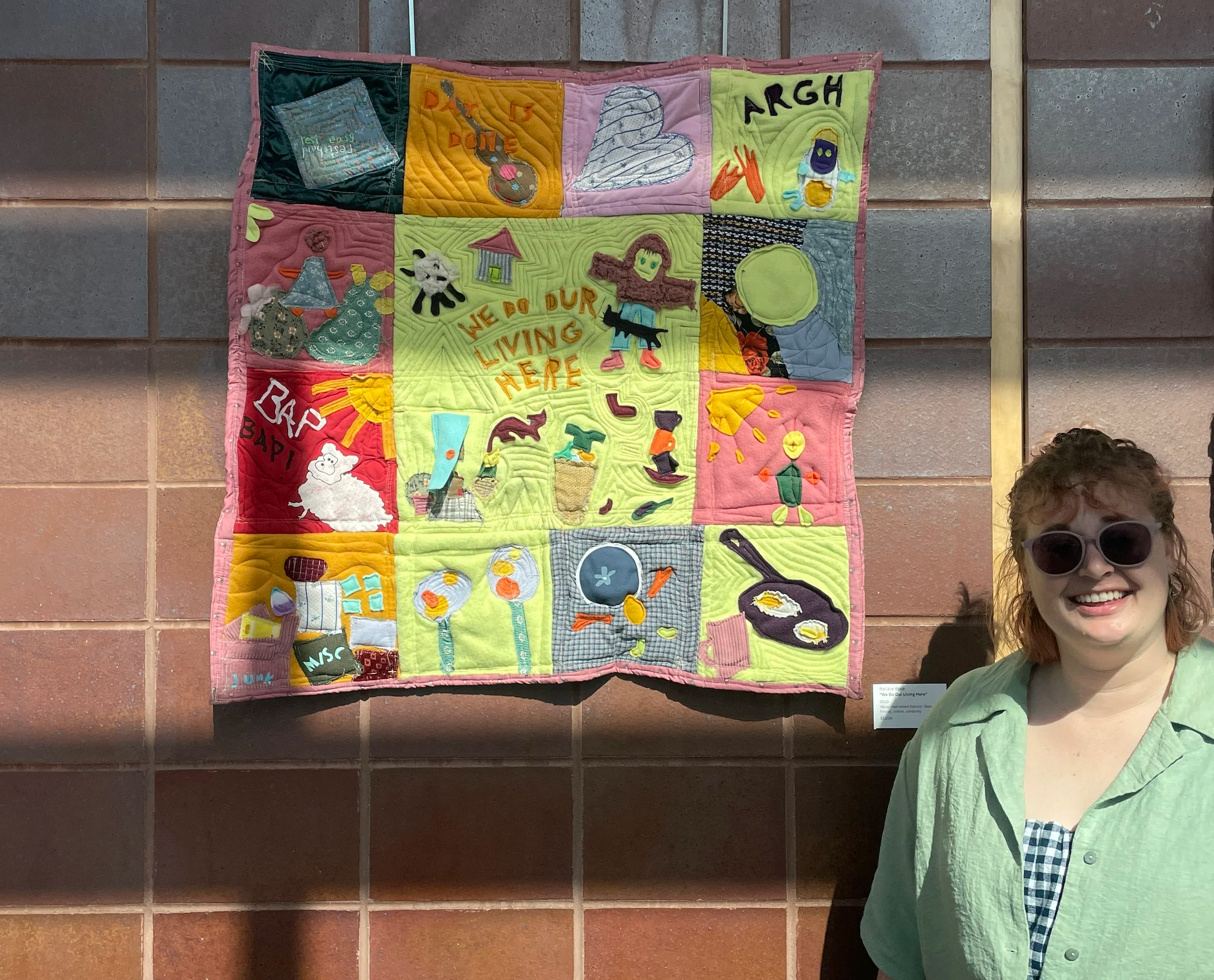 "We Do Our Living Here" featured in the Material Motives two-dimensional fiber arts showcase at the Ferndale Library
quilted love letter to my spouse and to our home
Improvisational quilting with mixed & recycled fabrics
Ypsilanti, MI
2023