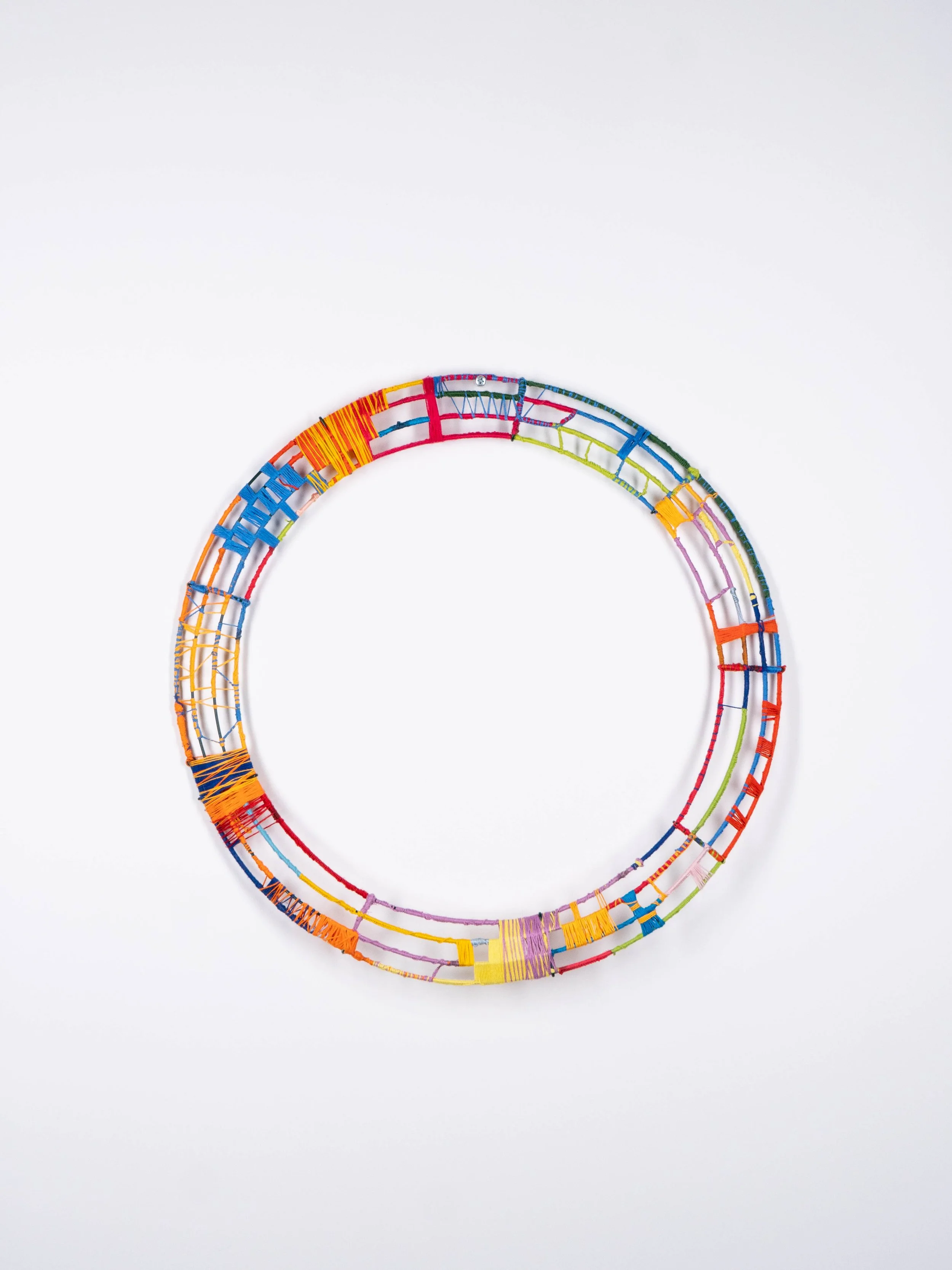 "Circle Painting"
Embroidery thread wrapped around metal armature
Olympia, WA
2020
