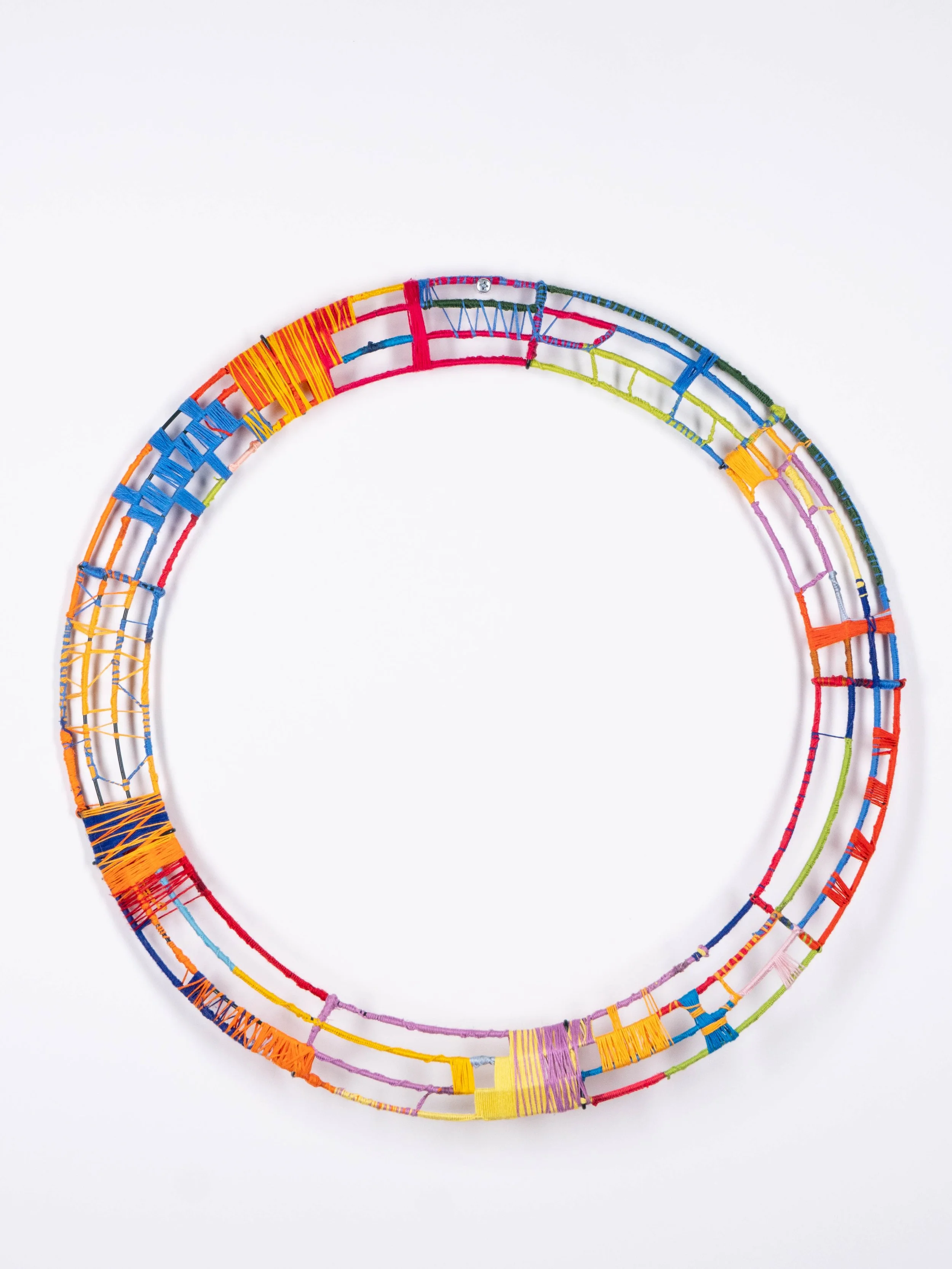 "Circle Painting"
Embroidery thread wrapped around metal armature
Olympia, WA
2020
