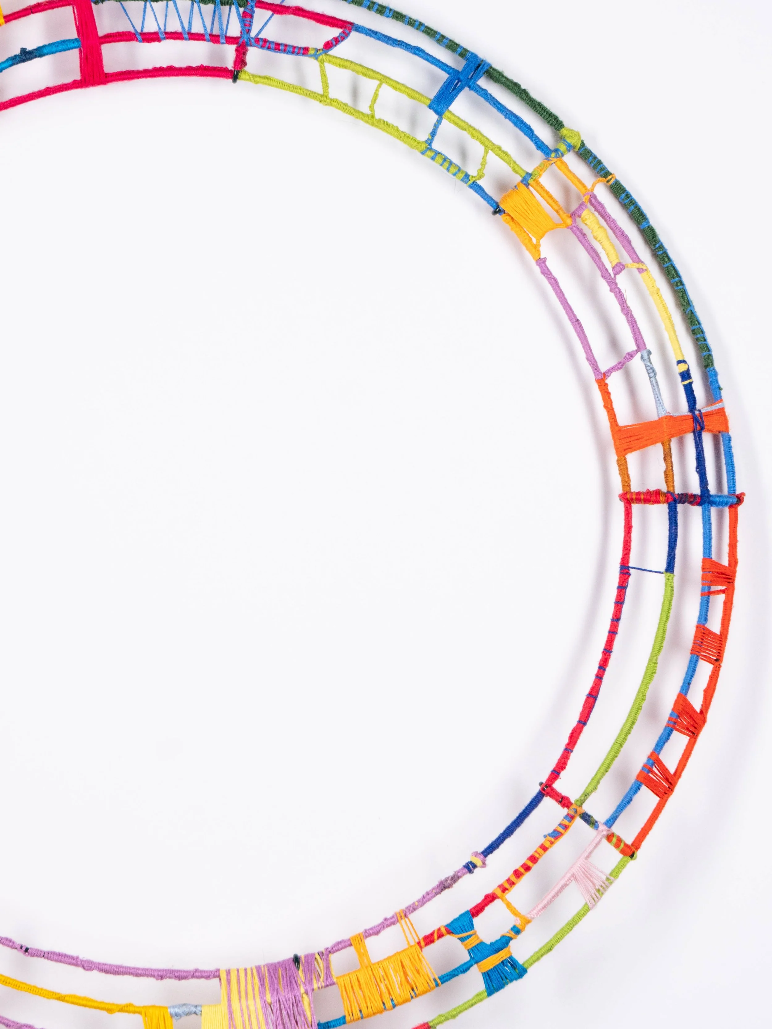 "Circle Painting"
Embroidery thread wrapped around metal armature
Olympia, WA
2020
