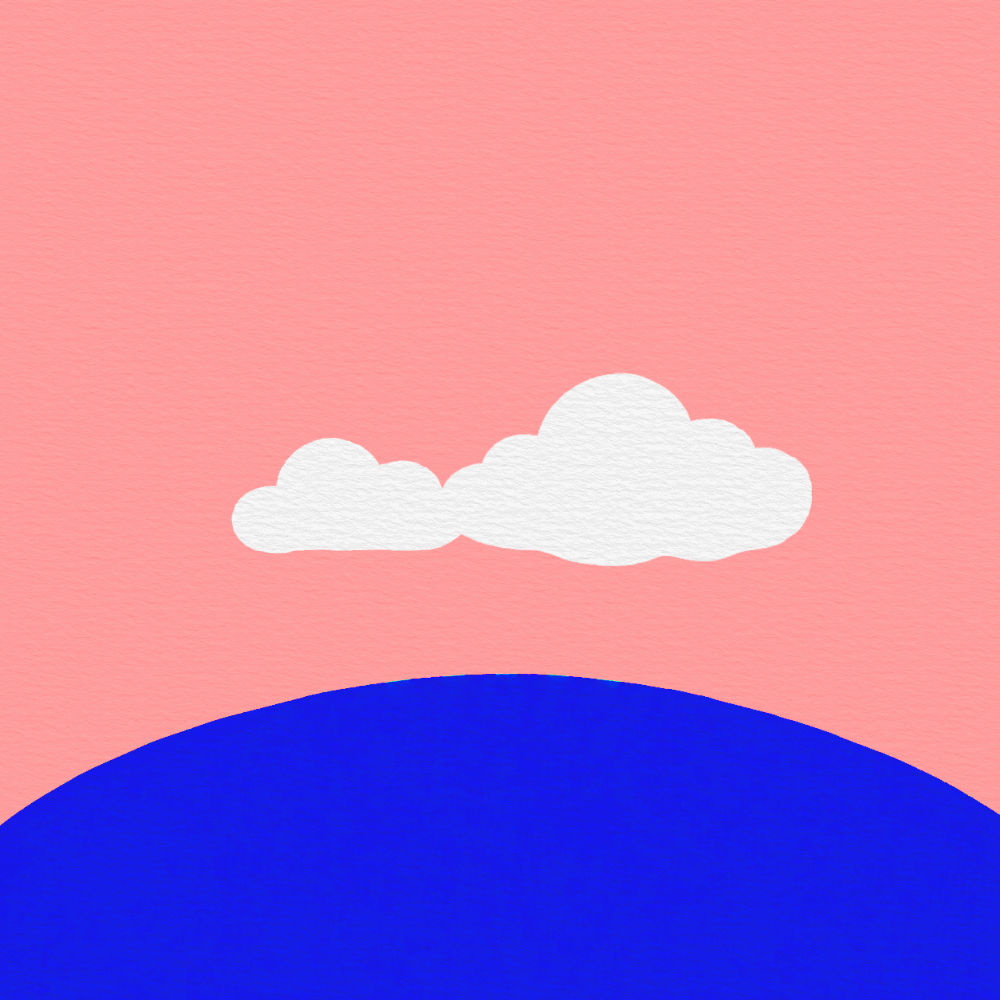 Soleil qui se lève derrière une colline, illustration gouache, coaching énergétique Claire Maoui