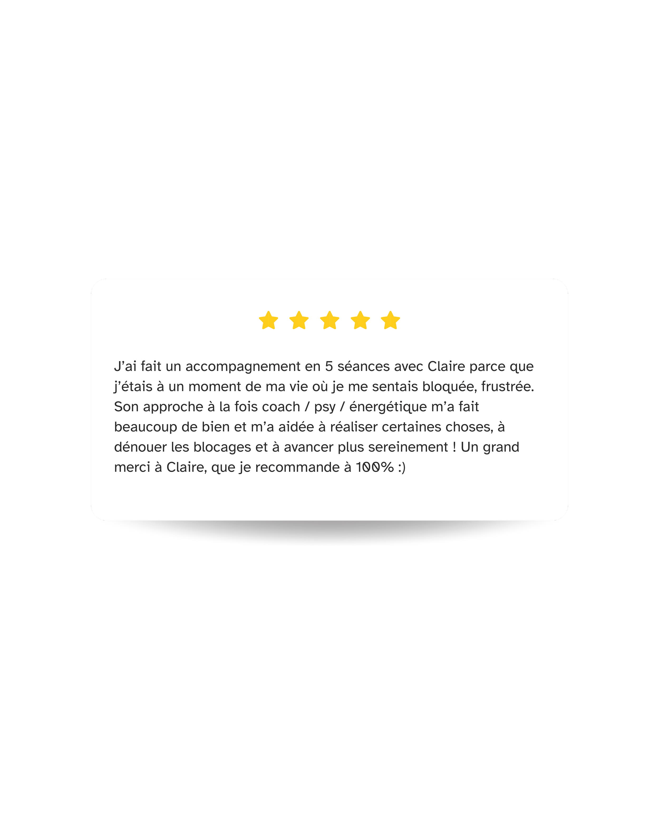 Avis Claire Maoui thérapeute énergéticienne et coach à clichy