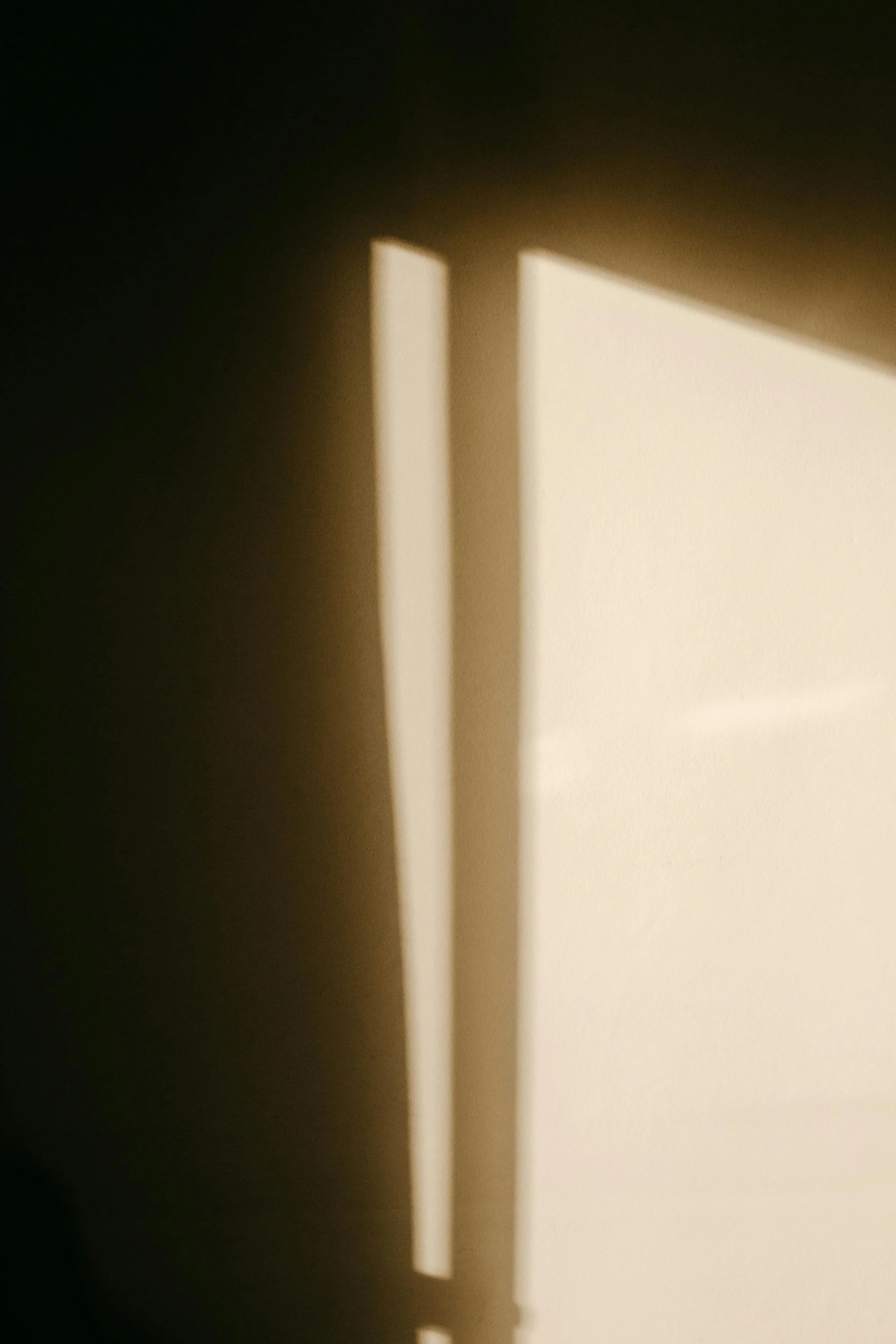 Abstract shadow on a wall with warm lighting.