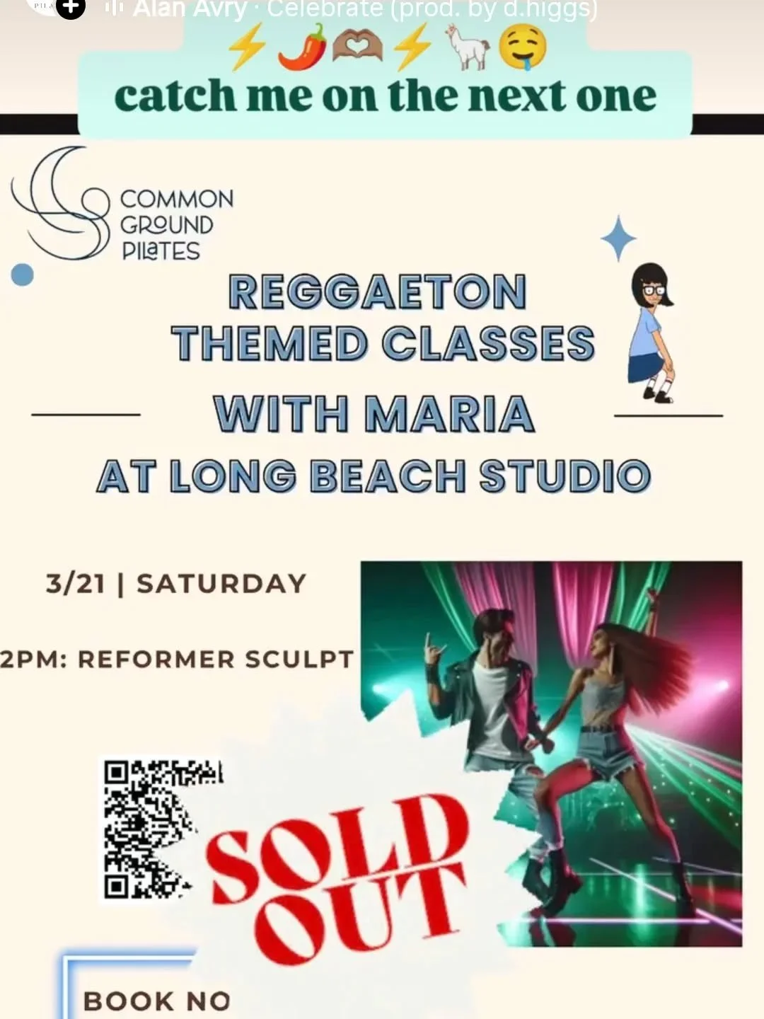 I didn't even get a chance to post but just for celebrating you guys who got into the class 😜 🥳 // #cardiosculpt #pilates con #reggaeton #soldout