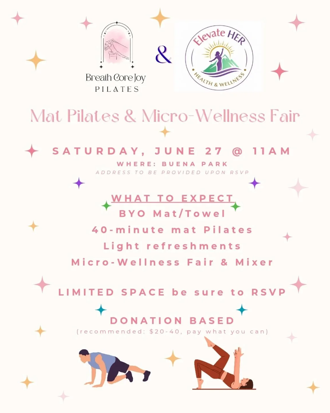 DONATION-BASED Mat Pilates + Microwellness Fair 🔥 Get your girlies, your boys and mat 🤘🏾 SPACE IS LIMITED - Register via LINK IN BIO