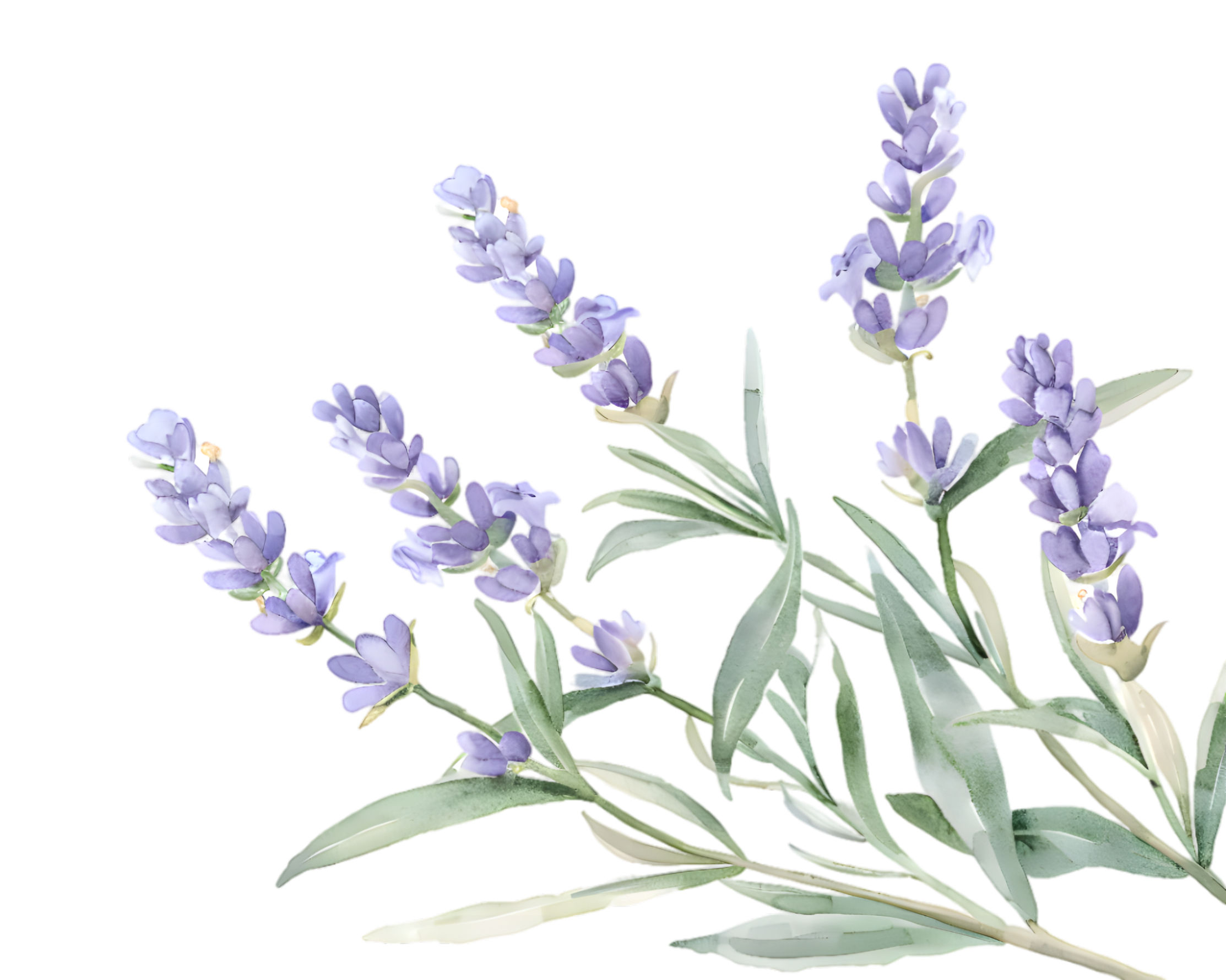 Fleurs de lavande violettes avec feuilles vertes