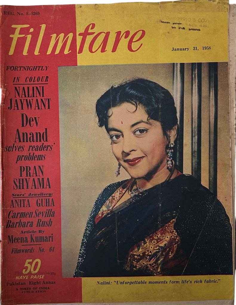 Filmfare Magazine 1958 - Nalini Jaywant