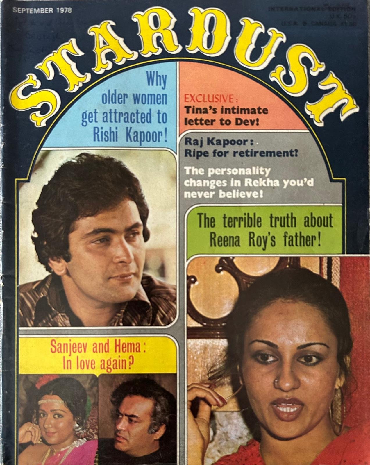 Vintage Stardust Magazine - September 1978 - Rishi Kapoor – Original Bollywood Collectible