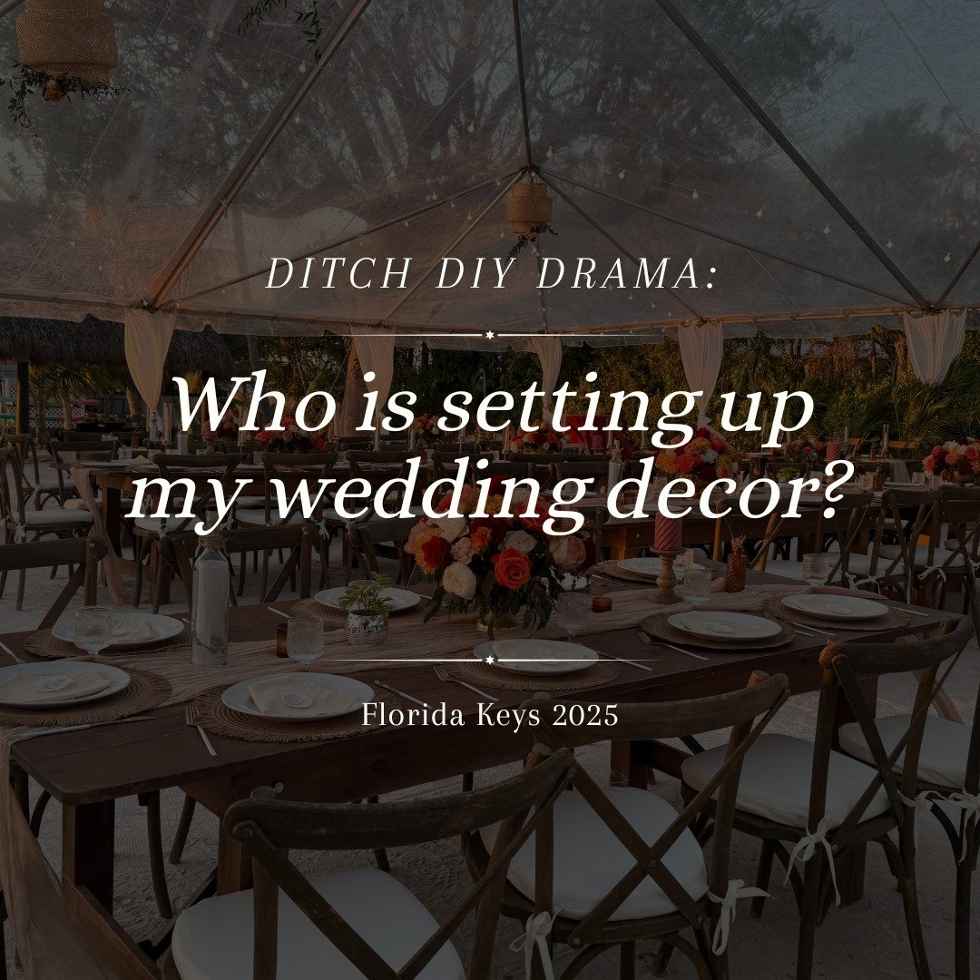 Arch you ready to ditch DIY drama? (Had to do it 😂) 🌴 Our new blog spills the Keys on who sets up your wedding d&eacute;cor &ndash; wind-proof tips, Ceremony flips, and local pro perks to keep your day going smooth! Link in bio for the full 2025 gu