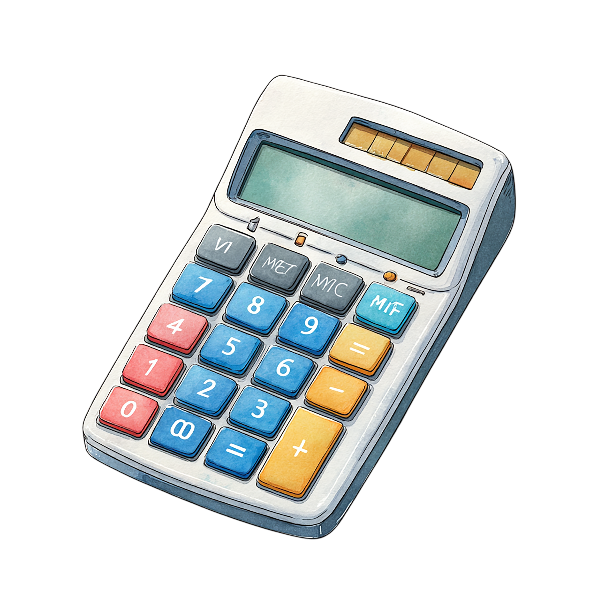 Colorfully drawn simple scientific calculator