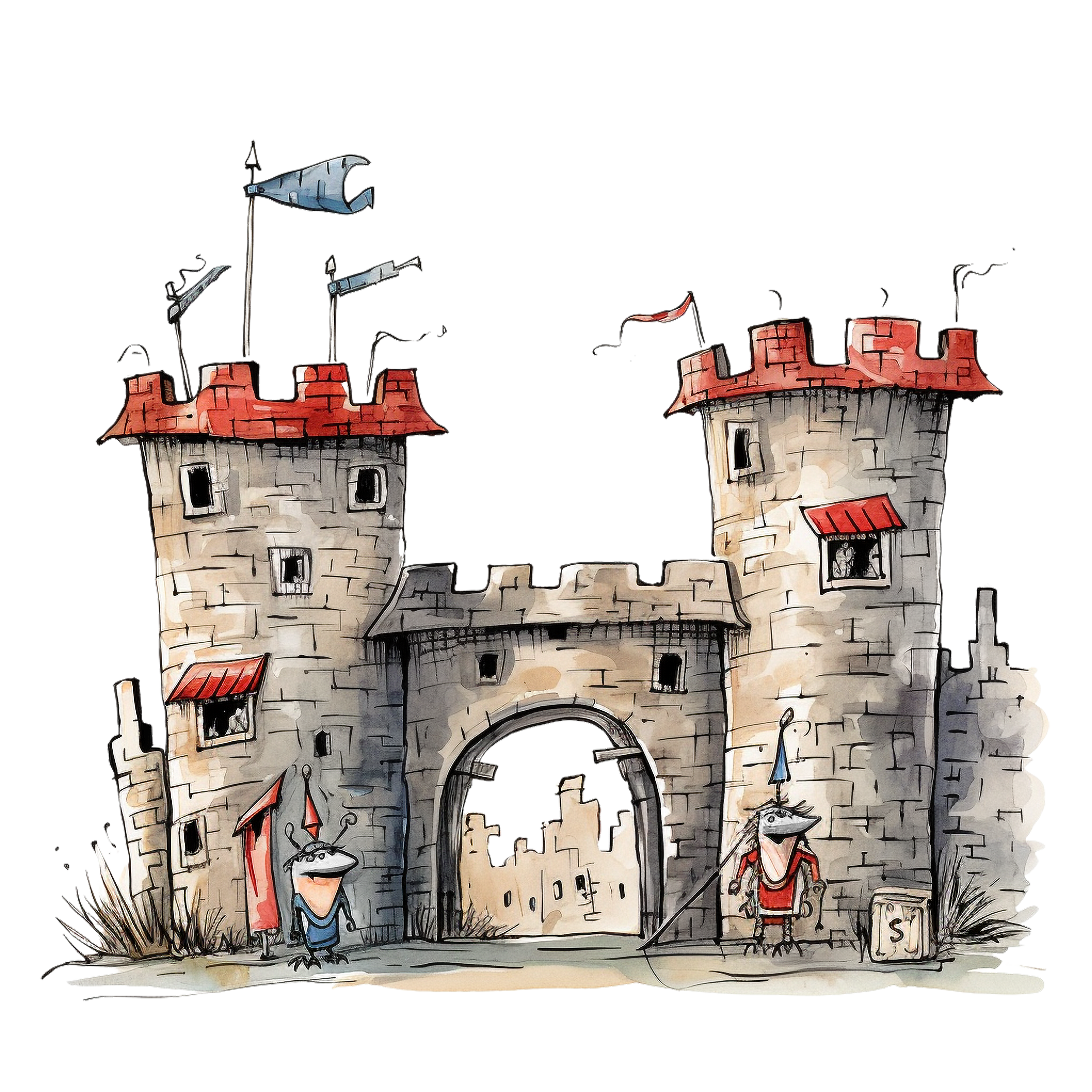 Drawing of a castle.