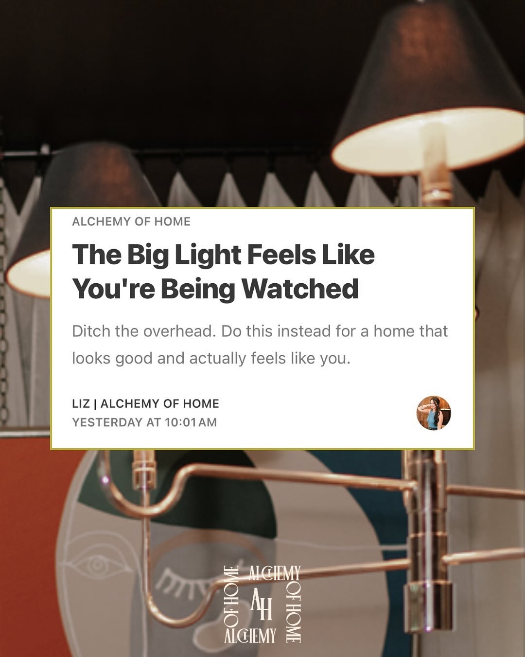 If overhead lighting makes you feel exposed, there&rsquo;s a reason.
Light shapes mood, energy, and the way your body settles into a room. When you swap the big light for intentional glow, your whole home shifts &mdash; atmosphere, emotion, everythin
