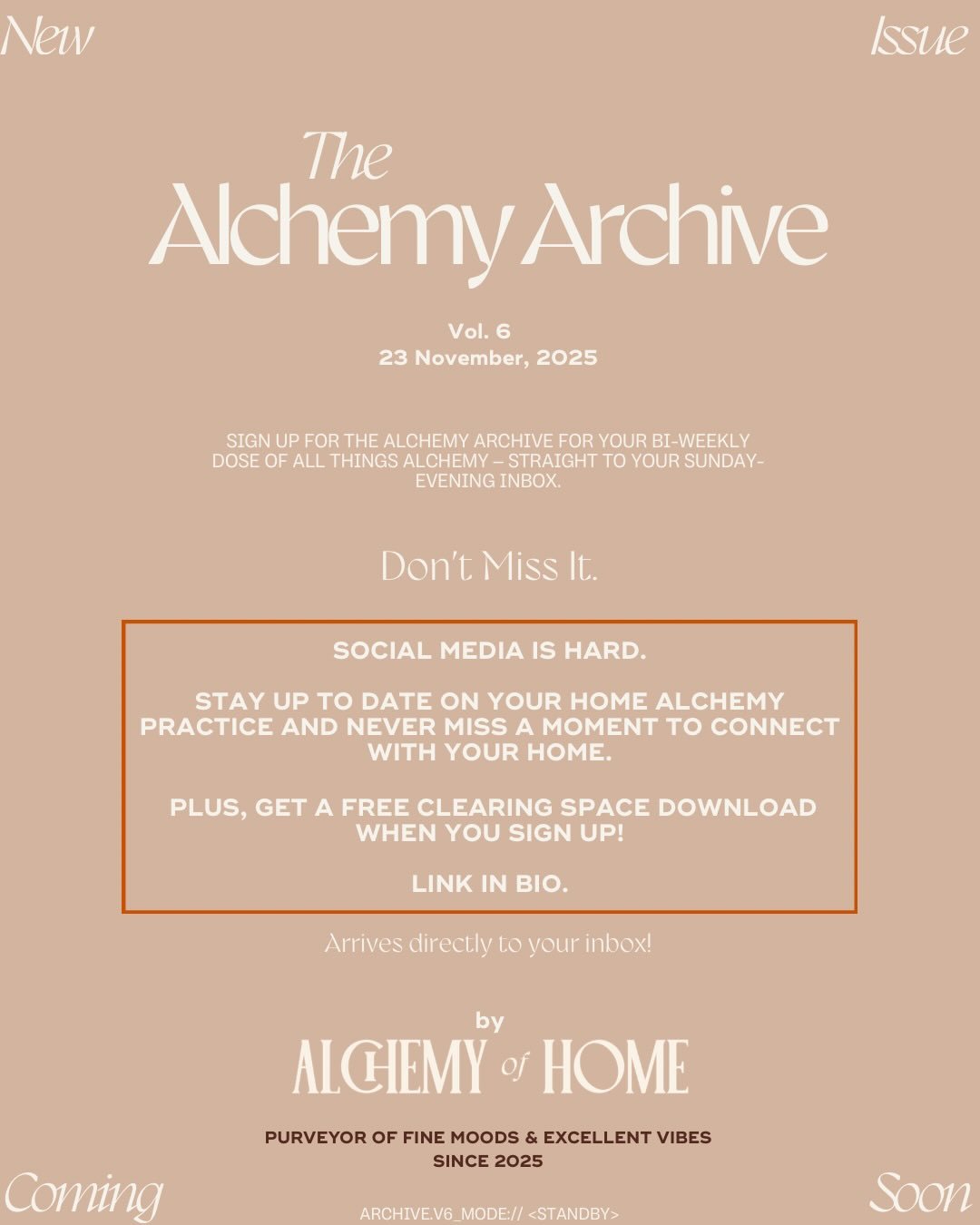 We all say we wanna keep up with our friends better, but half the time their posts don&rsquo;t even show up on your feed!

That&rsquo;s why so many people are heading back to newsletters &mdash; the Alchemy Archive delivers to your inbox every other 