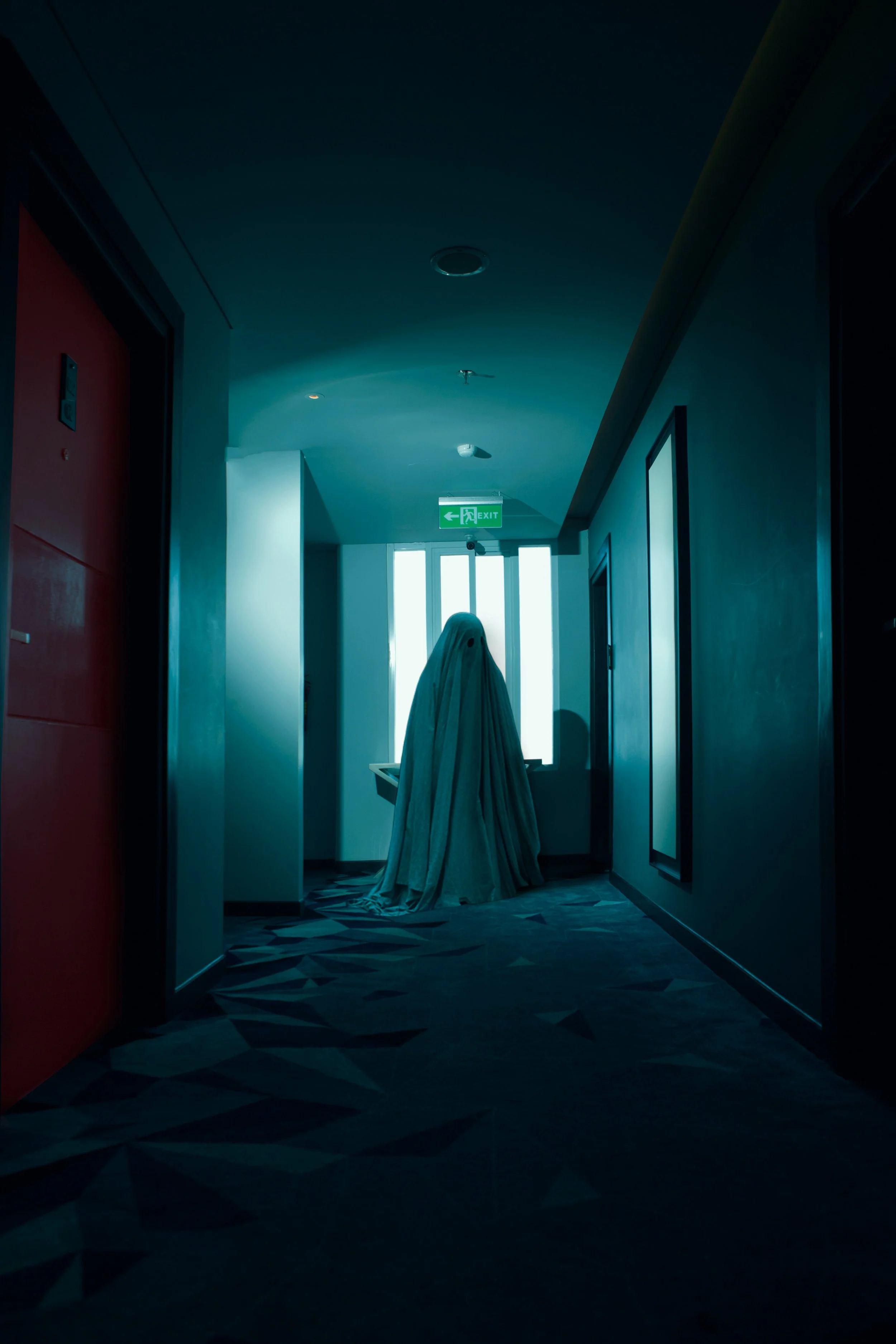 spooky ghost in a hallway