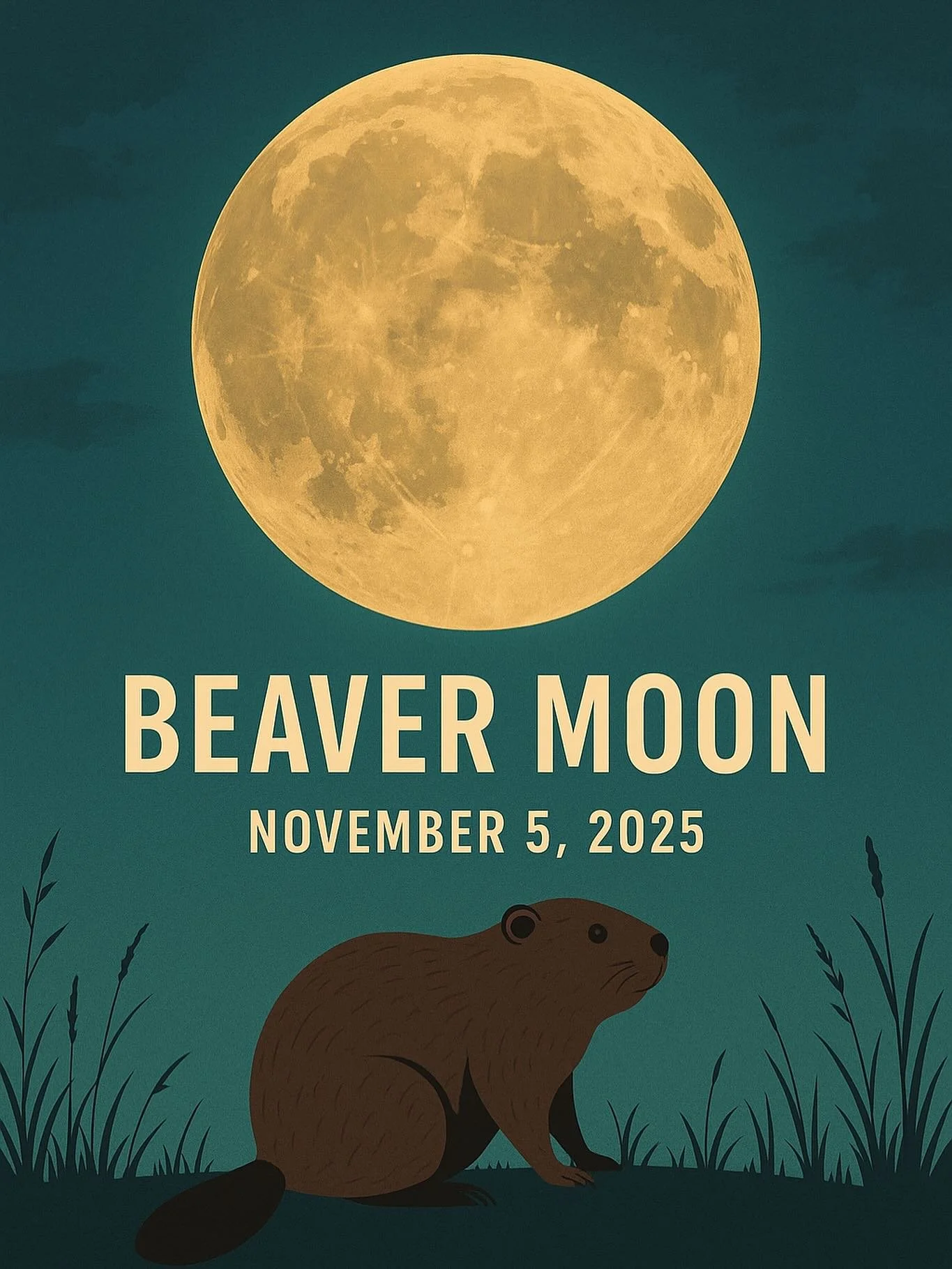 🌕 Beaver Moon | November 5, 2025 🌕

The Beaver Moon is the final full moon before winter in the Northern Hemisphere. Traditionally named by both colonial farmers and North American Indigenous tribes like the Algonquin and Cree, it marks the time wh