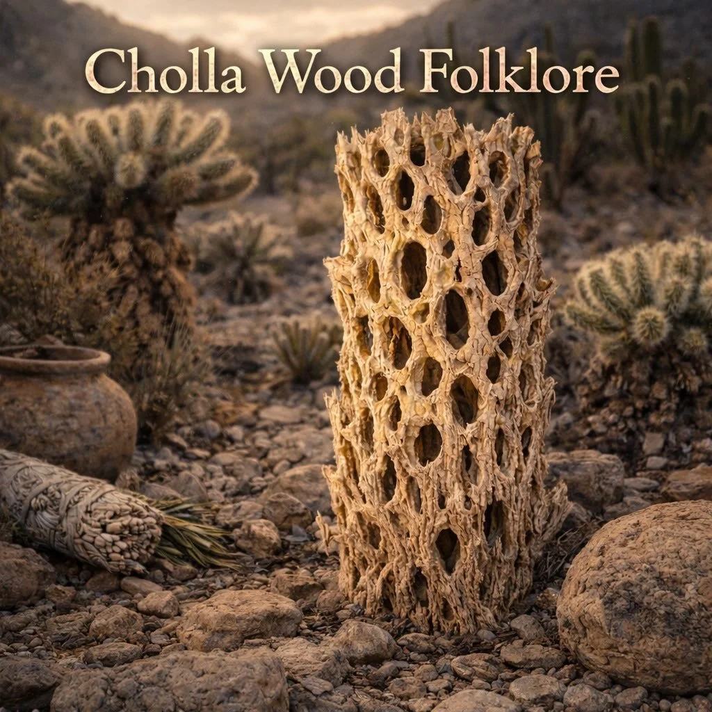 Cholla wood isn&rsquo;t a symbol of becoming.
It&rsquo;s a record of what remains.

In desert folk understanding, found objects aren&rsquo;t inherently lucky or magical. Their meaning comes from context, where they were found, when, and by whom. The 