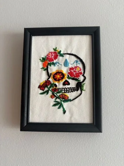Floral Skull Embroidery