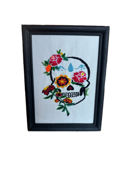 Floral Skull Embroidery 1