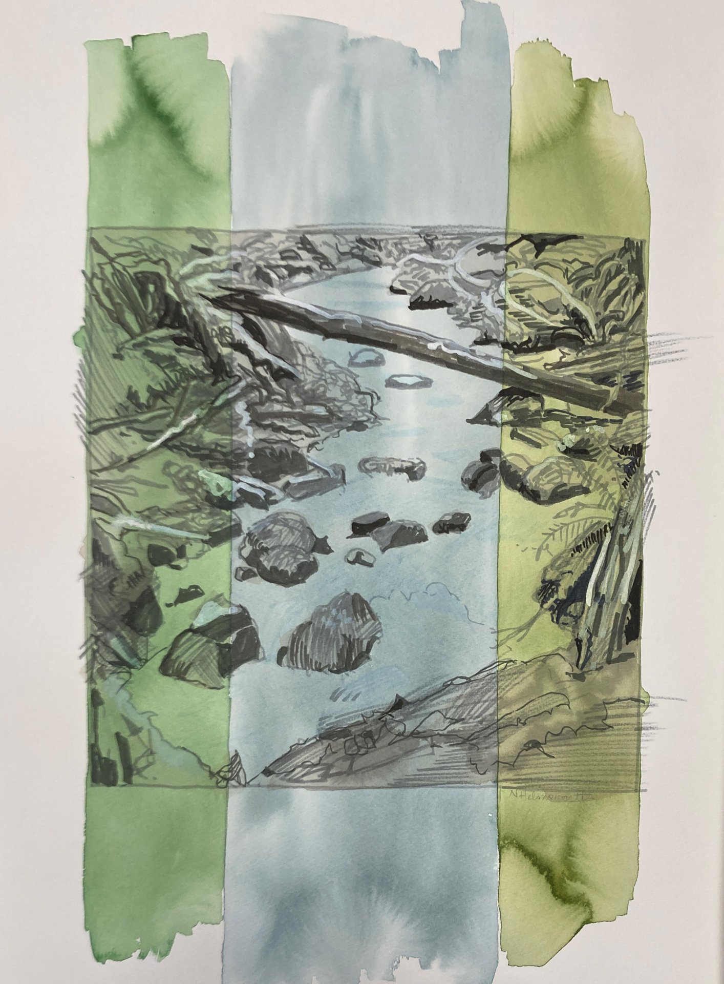 Nancy Helmsworth, Creek, vertical flow