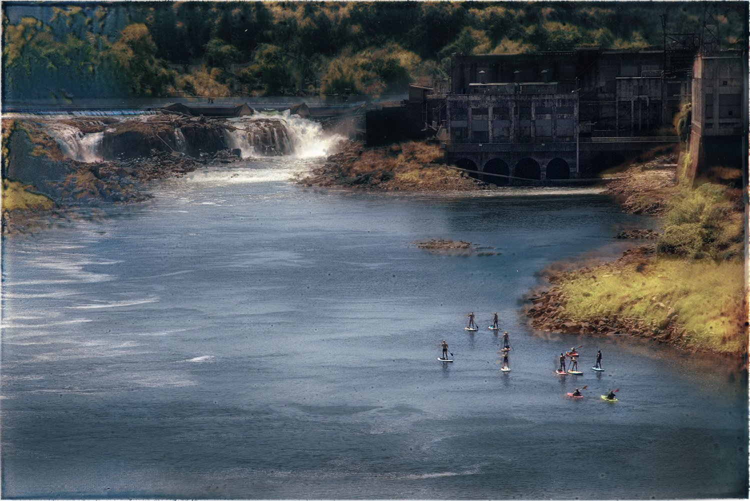 Jon Gottshall, Paddleboarders approaching Willamette Falls