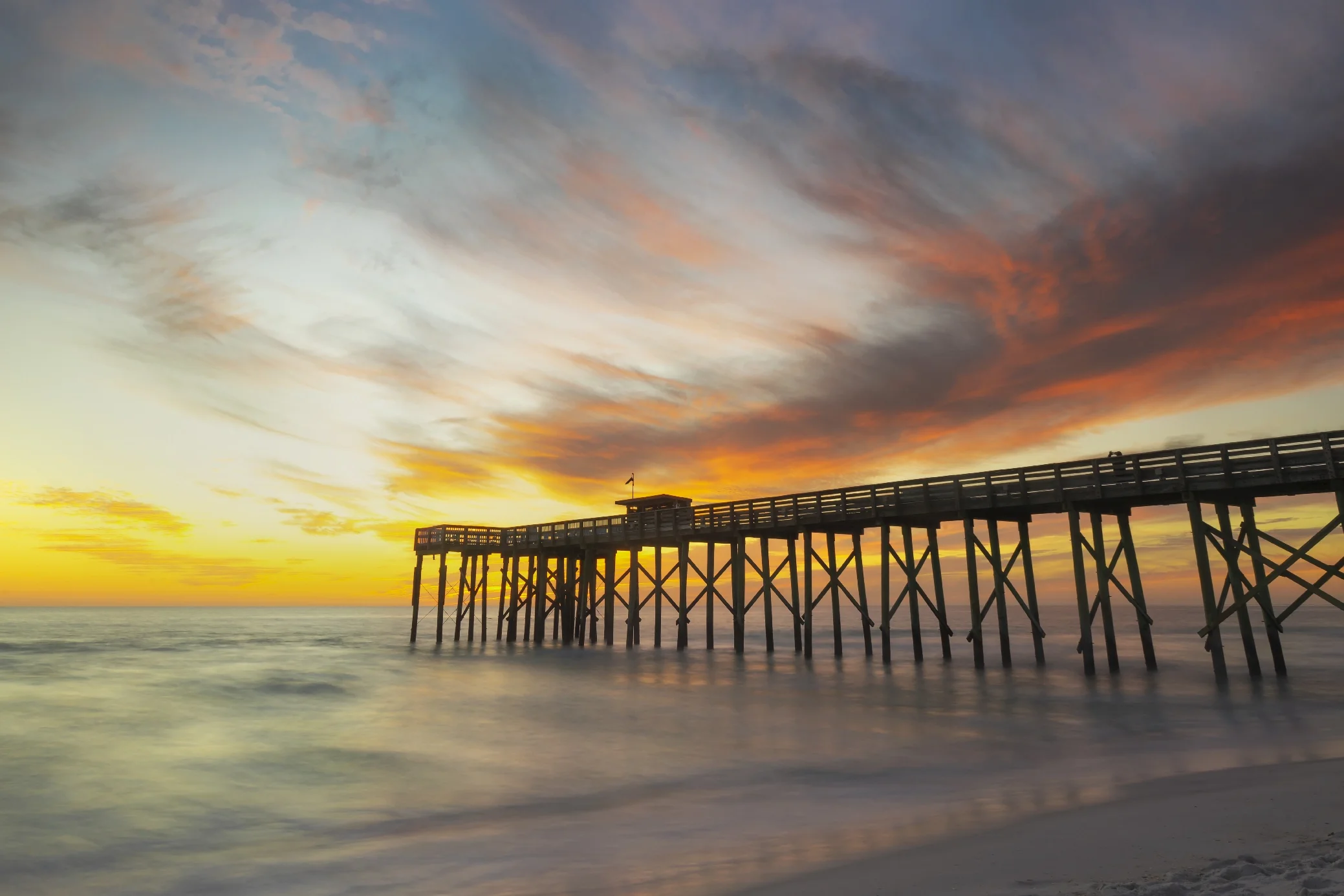 Photo of a pier in Panama City Beach at Sunset