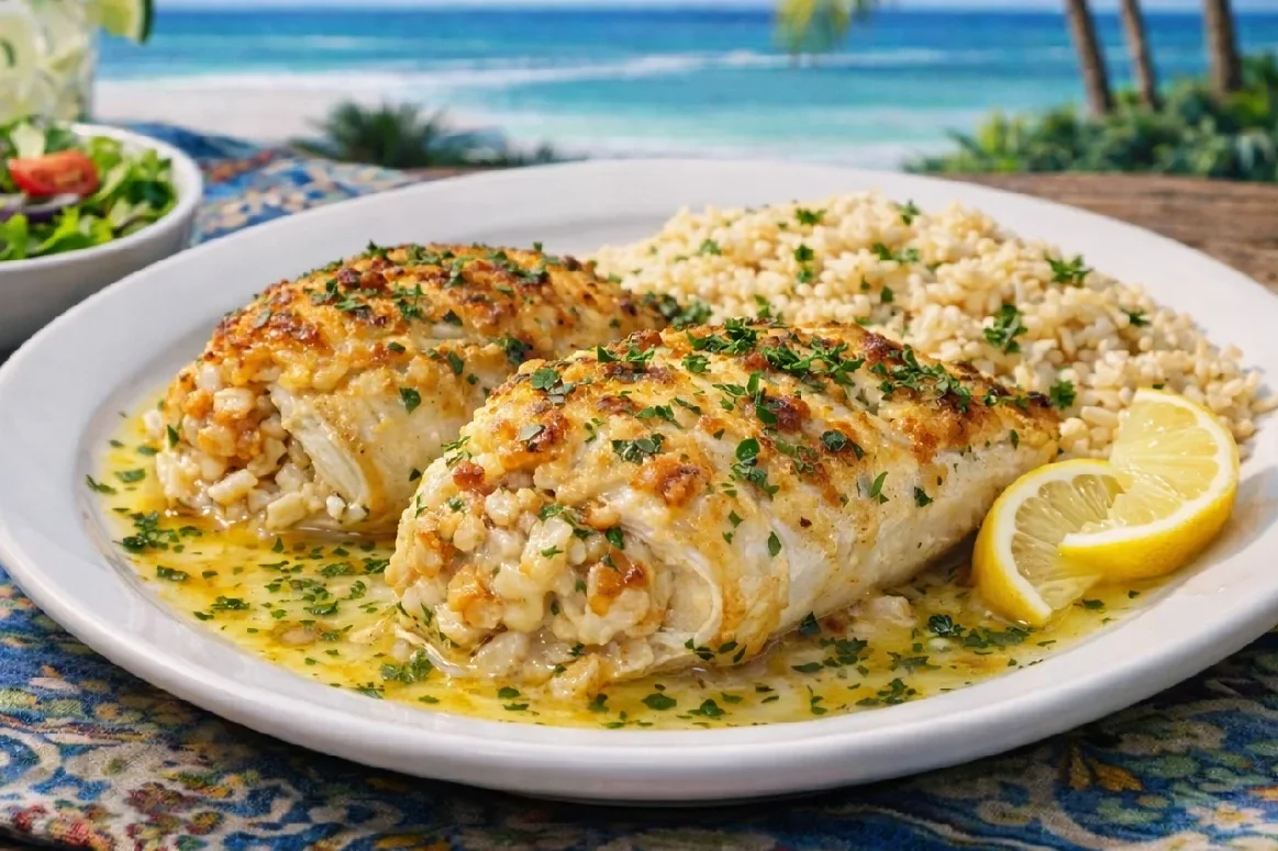 Plate of stuffed Flounder